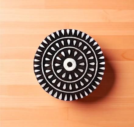 Indian Wooden Printing Block - Stylised Circle 7