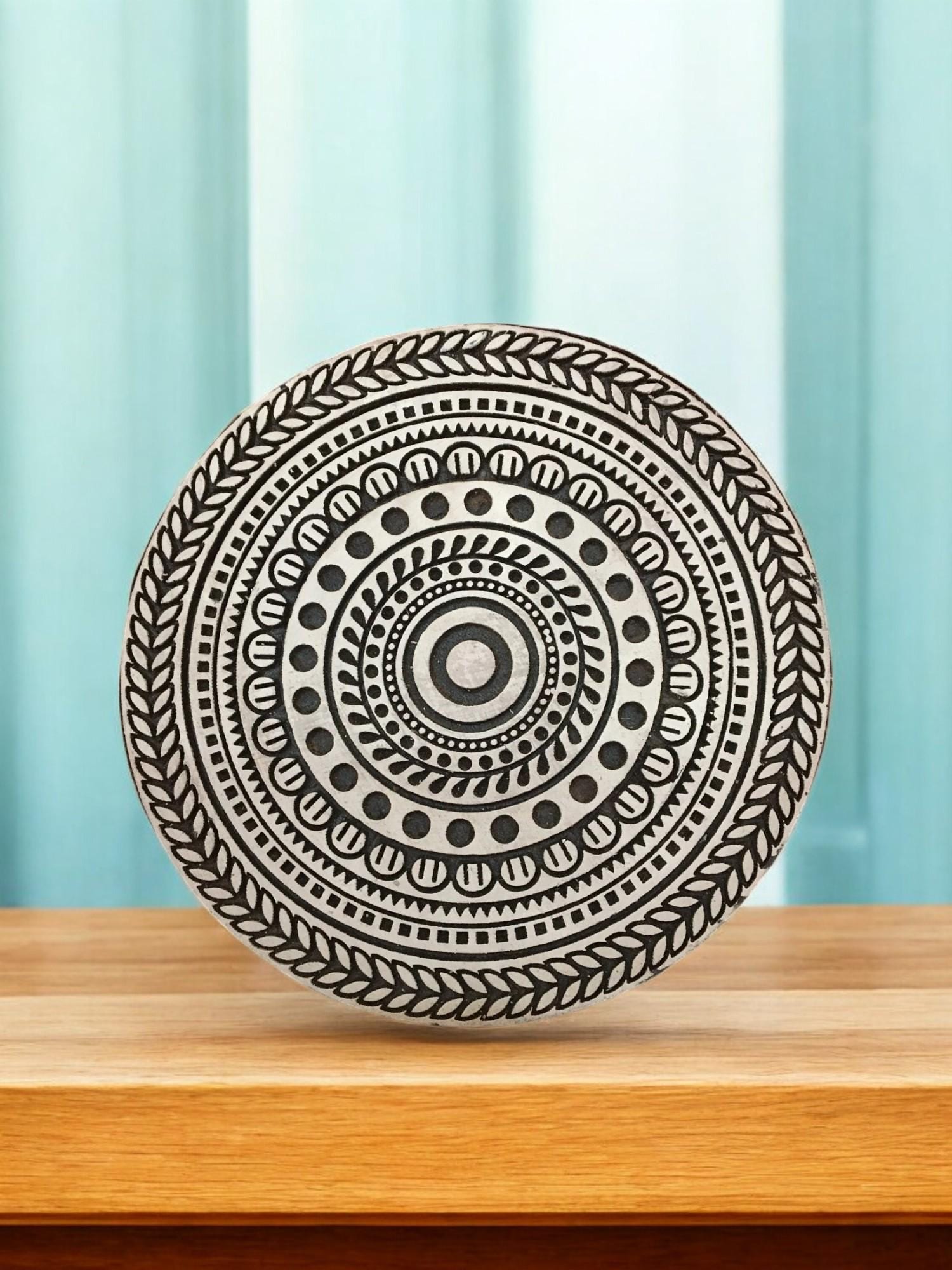 Mandala Wood Stamp, Indian Block Print, Pottery & Soap Stamp
