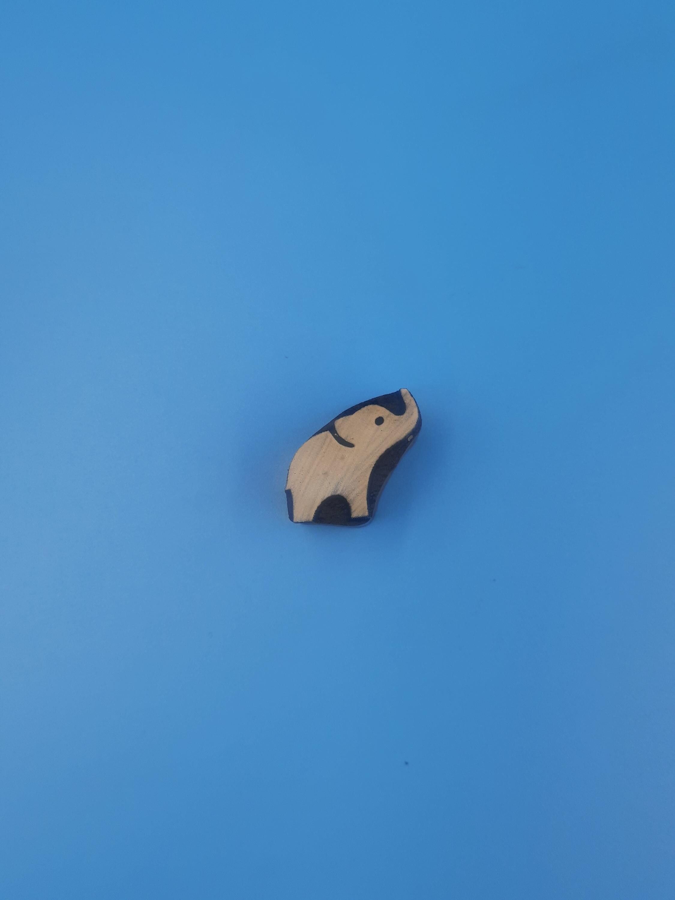 Mini Solid Elephant Wooden Printing Block Pottery Stamp, Batik Tjaps, Blaudruck stempel