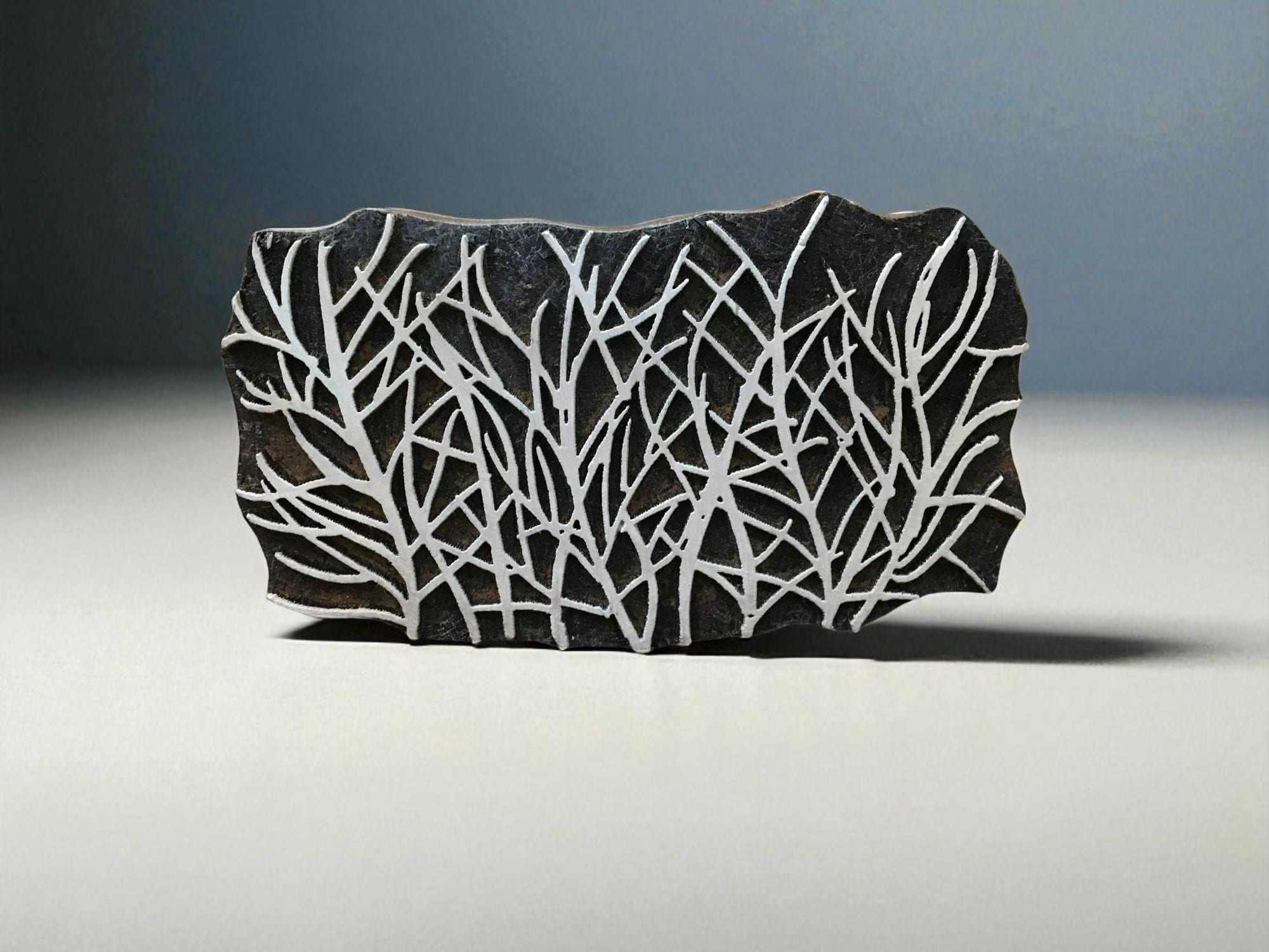 SeaGrass,  hand carved Indian wood printing block; textile stamp; pottery stamp,