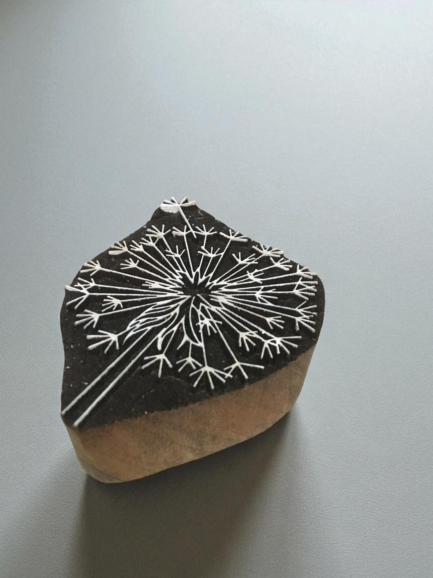 Fair Trade Dandelion Wood Stamp - Hand Carved Indian Block