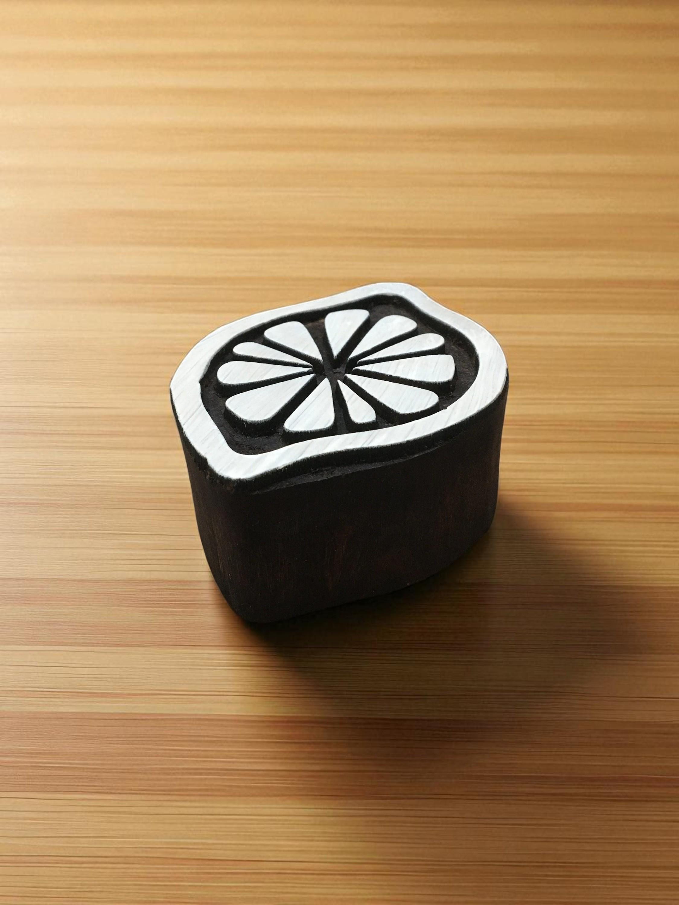 Lime Indian Wood Printing Block – Hand Carved Textile Stamp