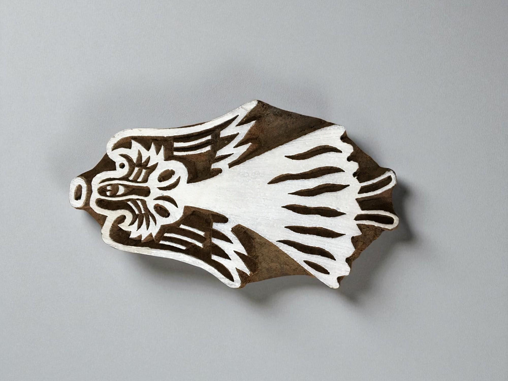 Fairy Printing Block Stamp, Hand Carved Indian Wood, Textile Pottery