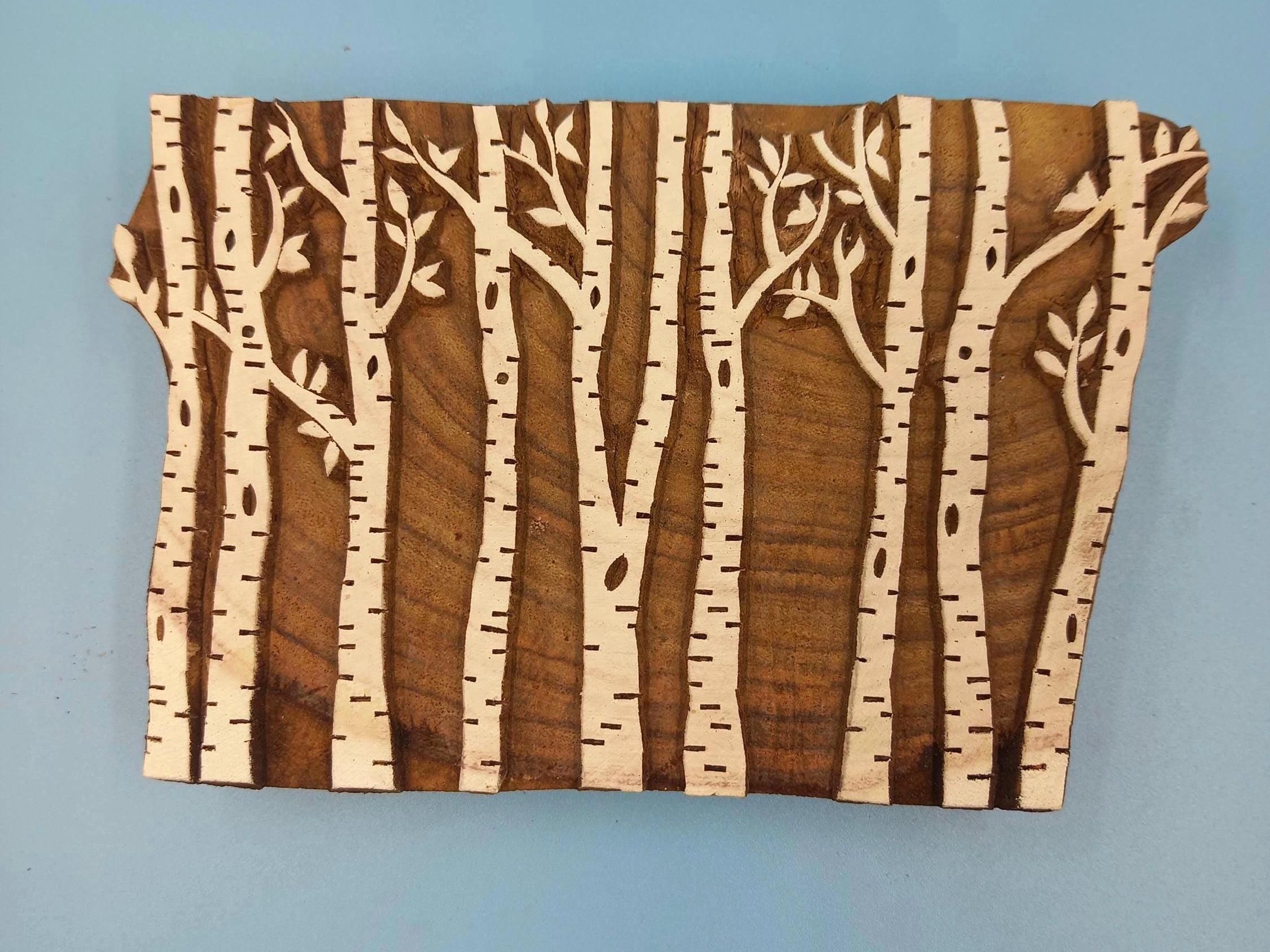 Bamboo Forest Wooden Printing Block Pottery Stamp, Batik Tjaps, Blaudruck stempel