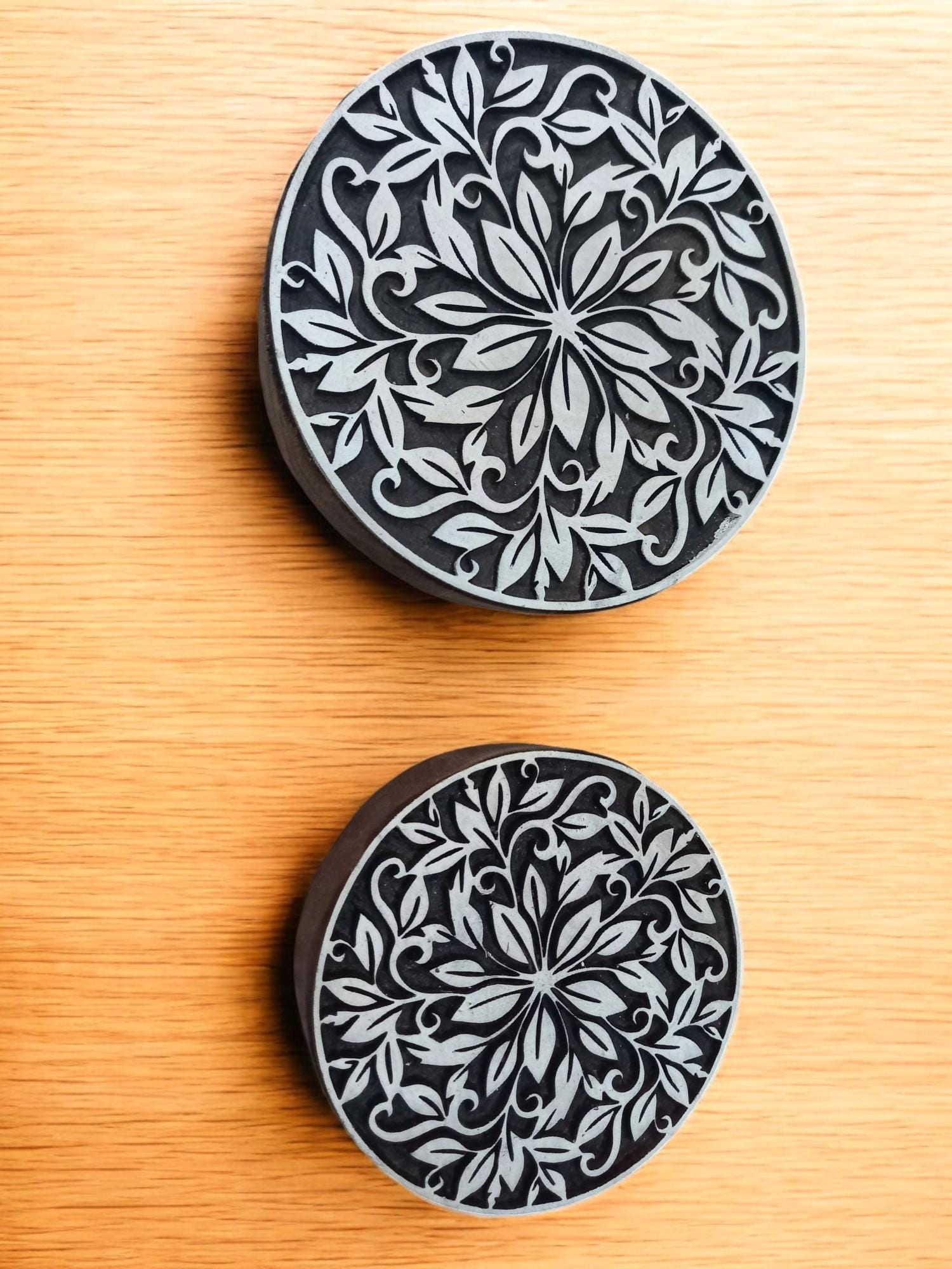 Mandala floral Block ,pottery stamp ceramic mold scrapbooking tjap batik printing floral carved stamps.