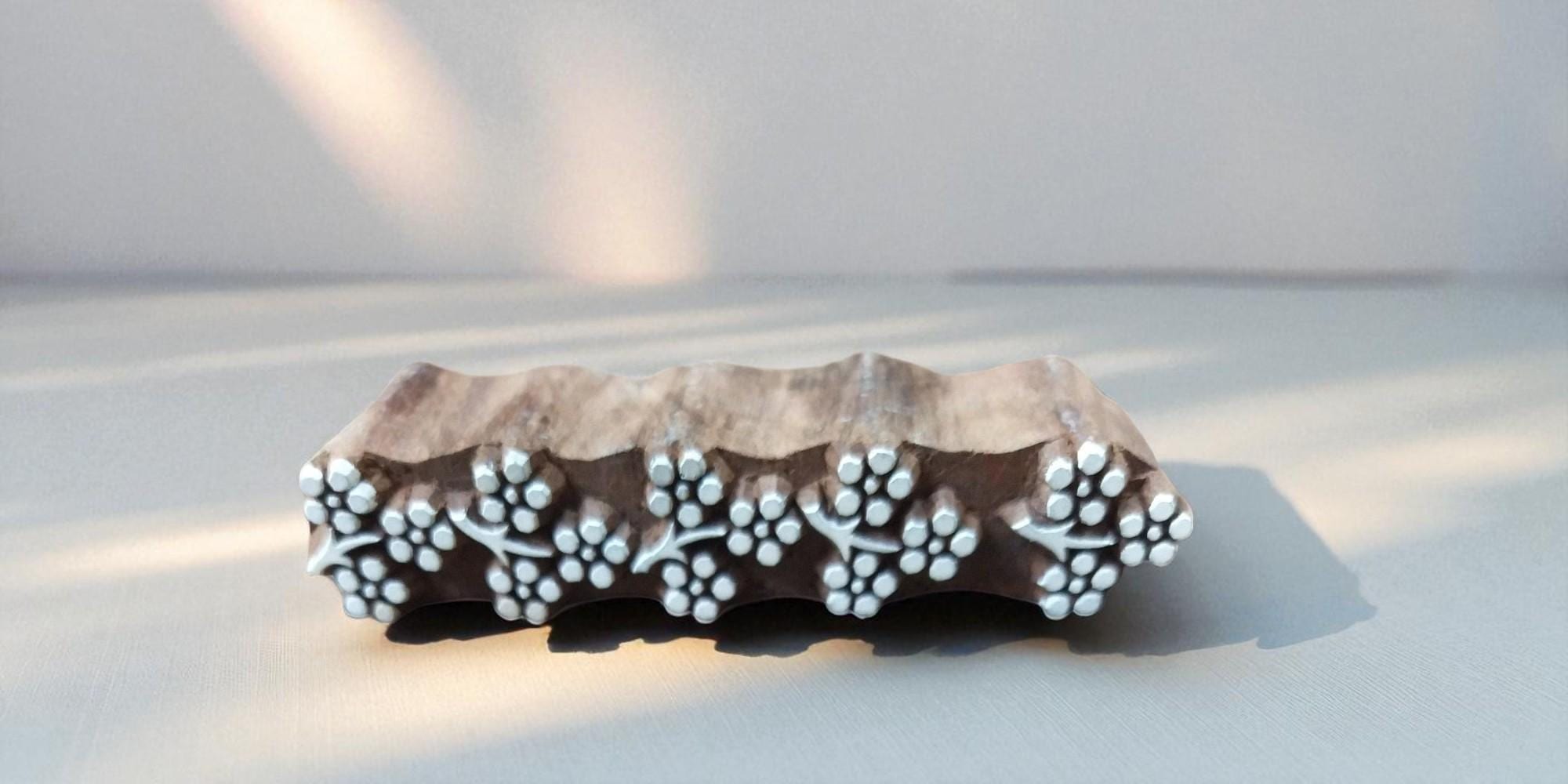 Floral Border Wood Stamp, Hand Carved Indian Block