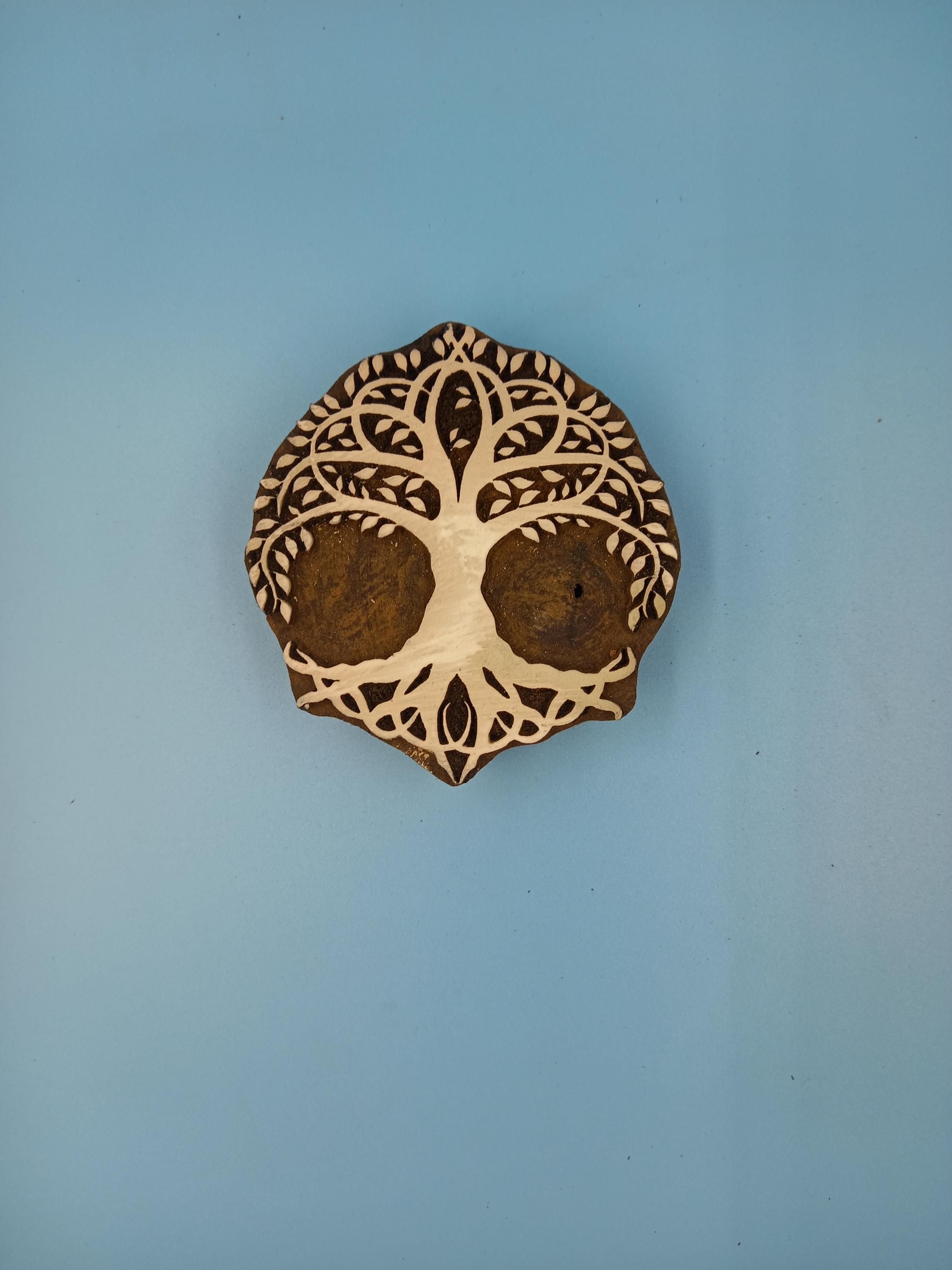 Celtic Tree Wooden Printing Block Pottery Stamp, Batik Tjaps, Blaudruck stempel
