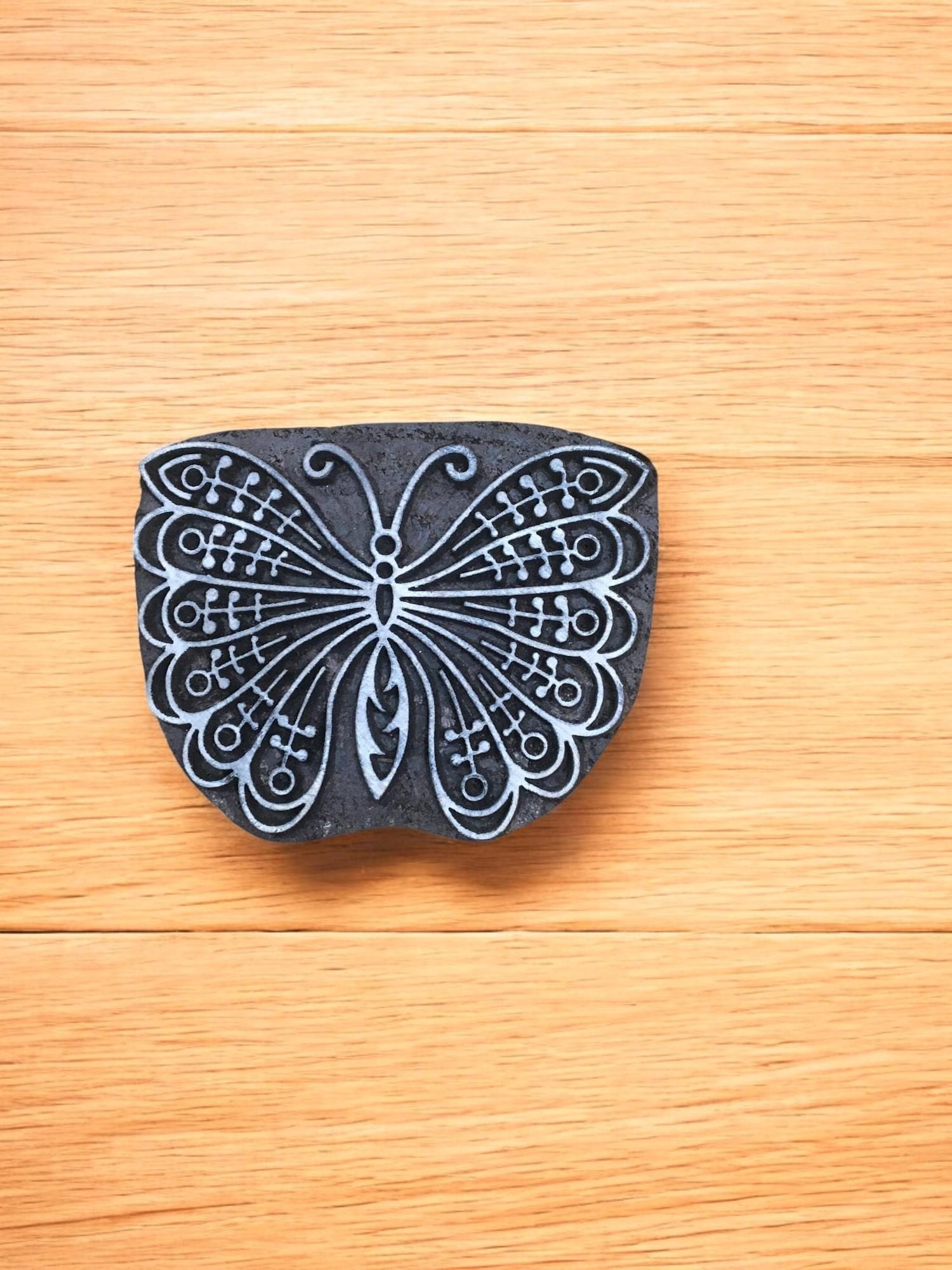 Indian Butterfly, stamp ceramic mold scrapbooking tjap batik printing floral carved stamps.