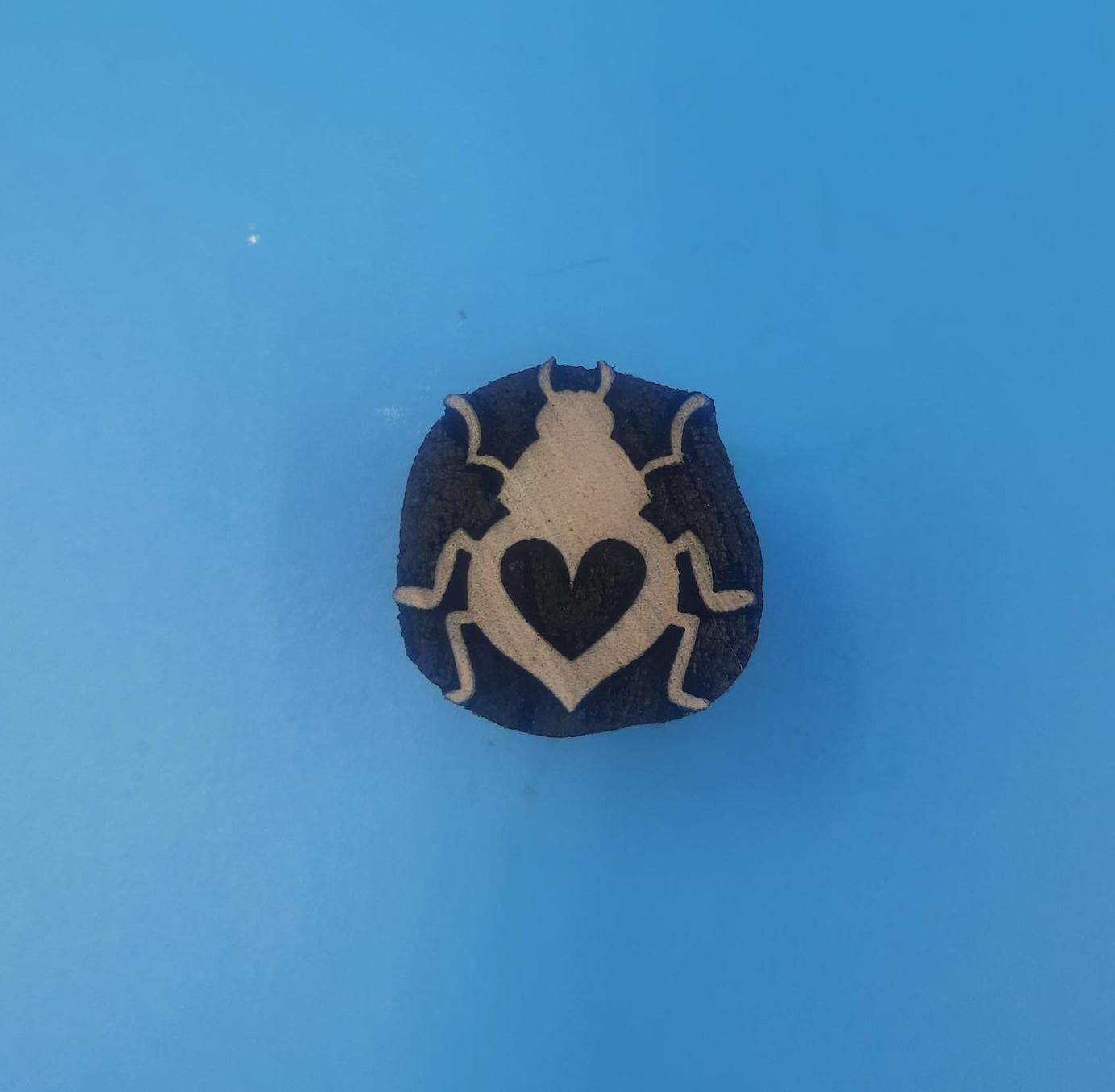 Love Bug Wooden Printing Block Pottery Stamp, Batik Tjaps, Blaudruck stempel