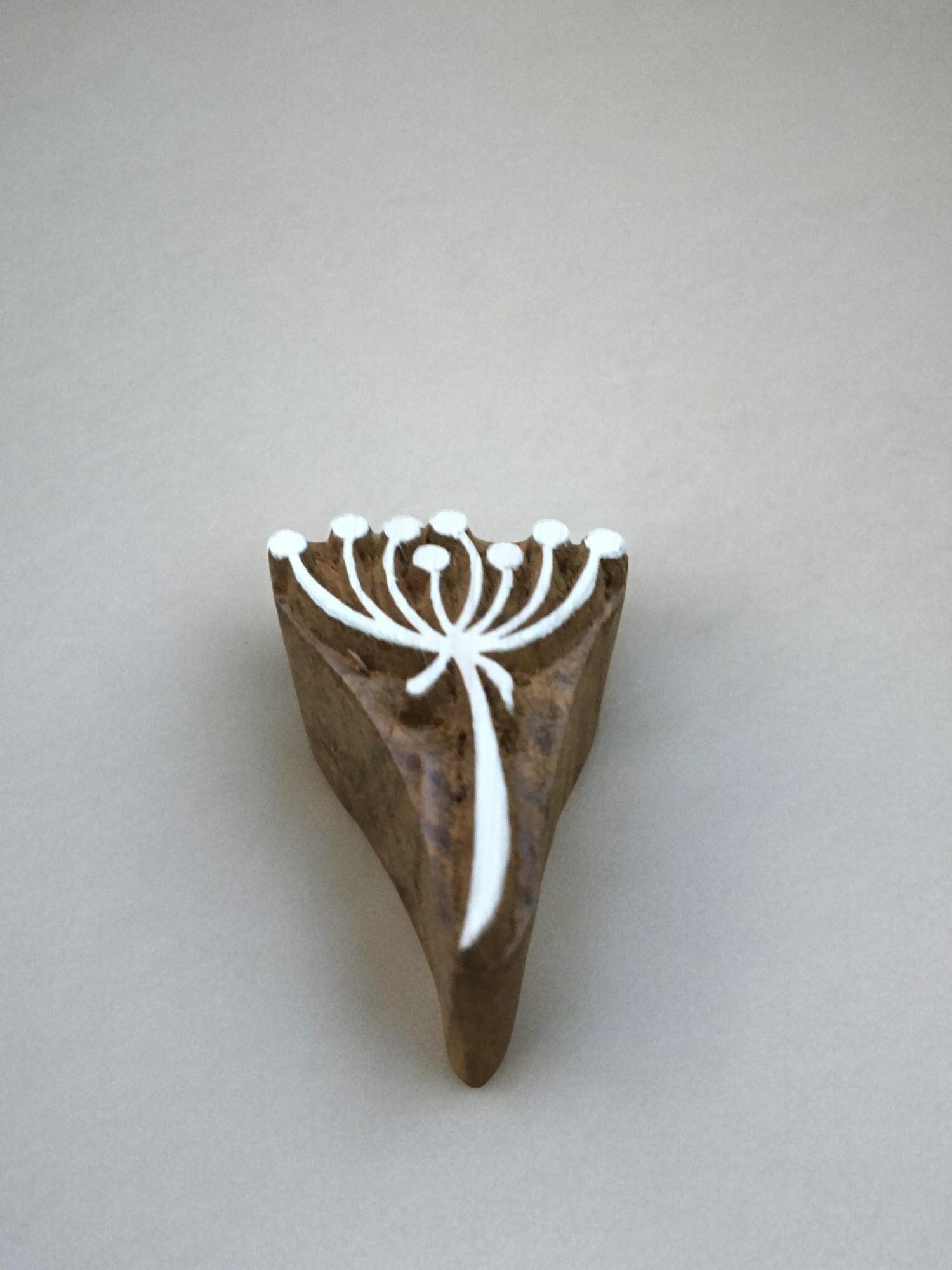 Seedhead Wood Block Stamp, Hand Carved Indian Textile Printing