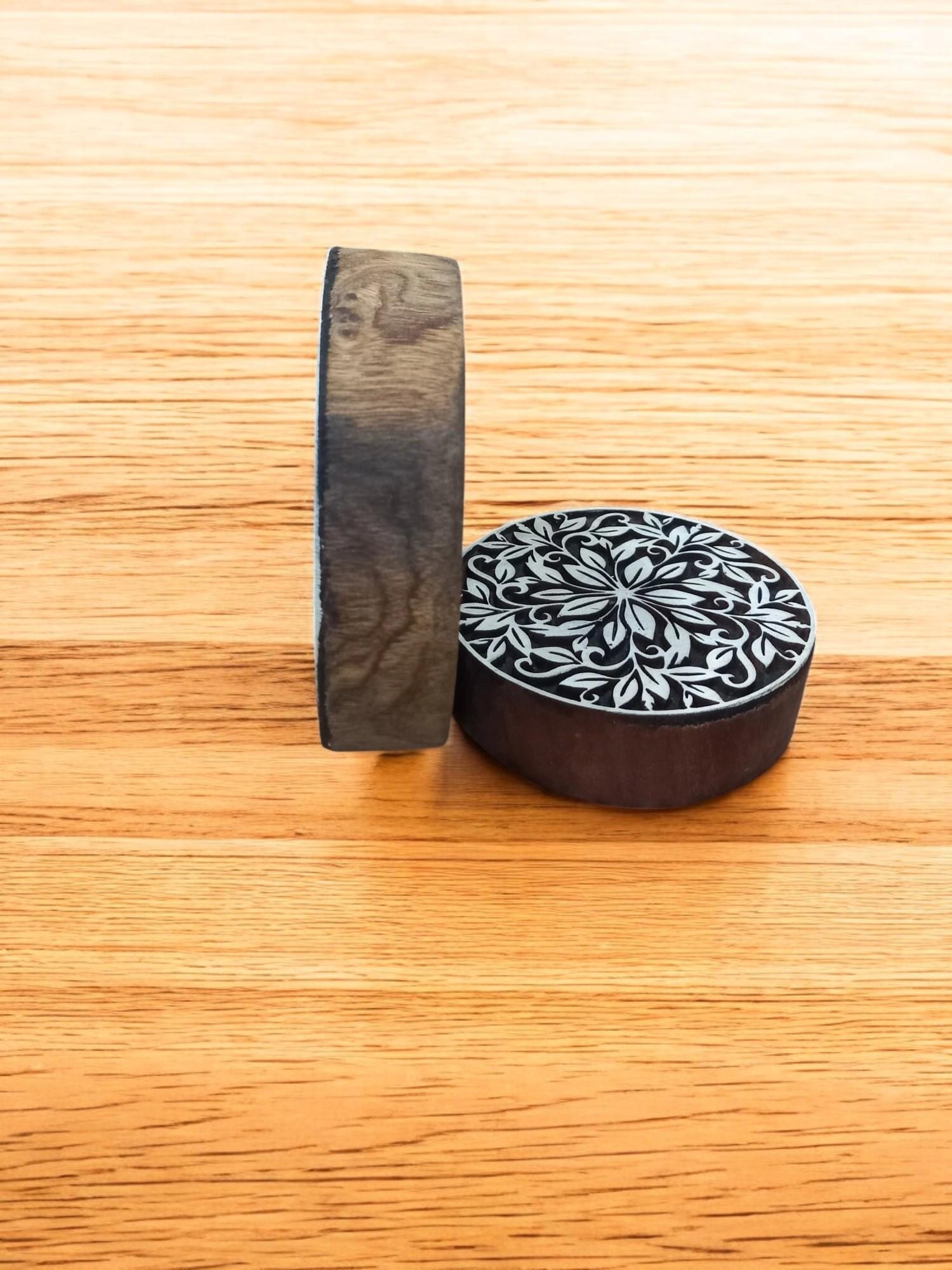 Mandala floral Block ,pottery stamp ceramic mold scrapbooking tjap batik printing floral carved stamps.