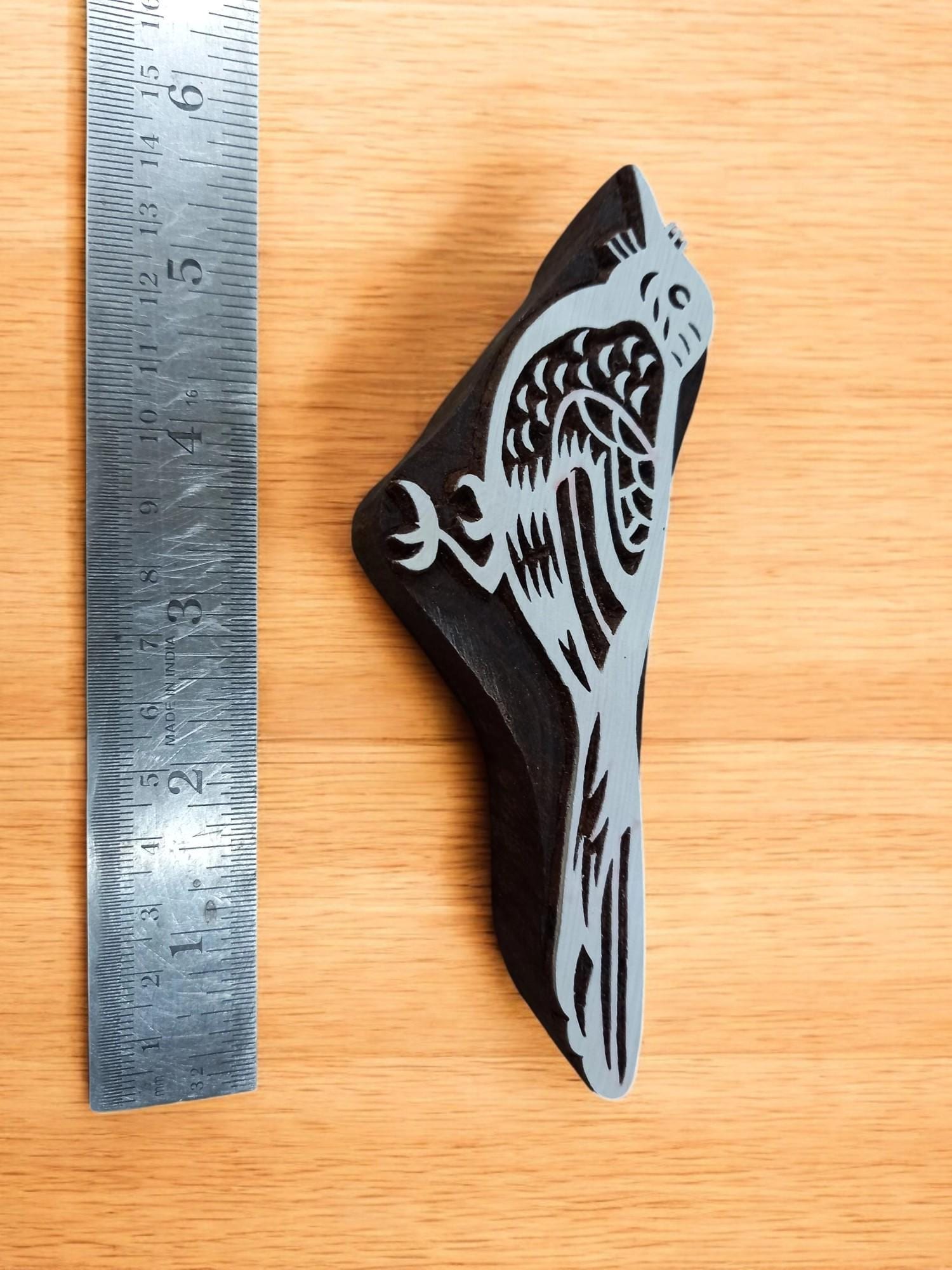 Magpie Bird ,pottery stamp ceramic mold scrapbooking tjap batik printing floral carved stamps.