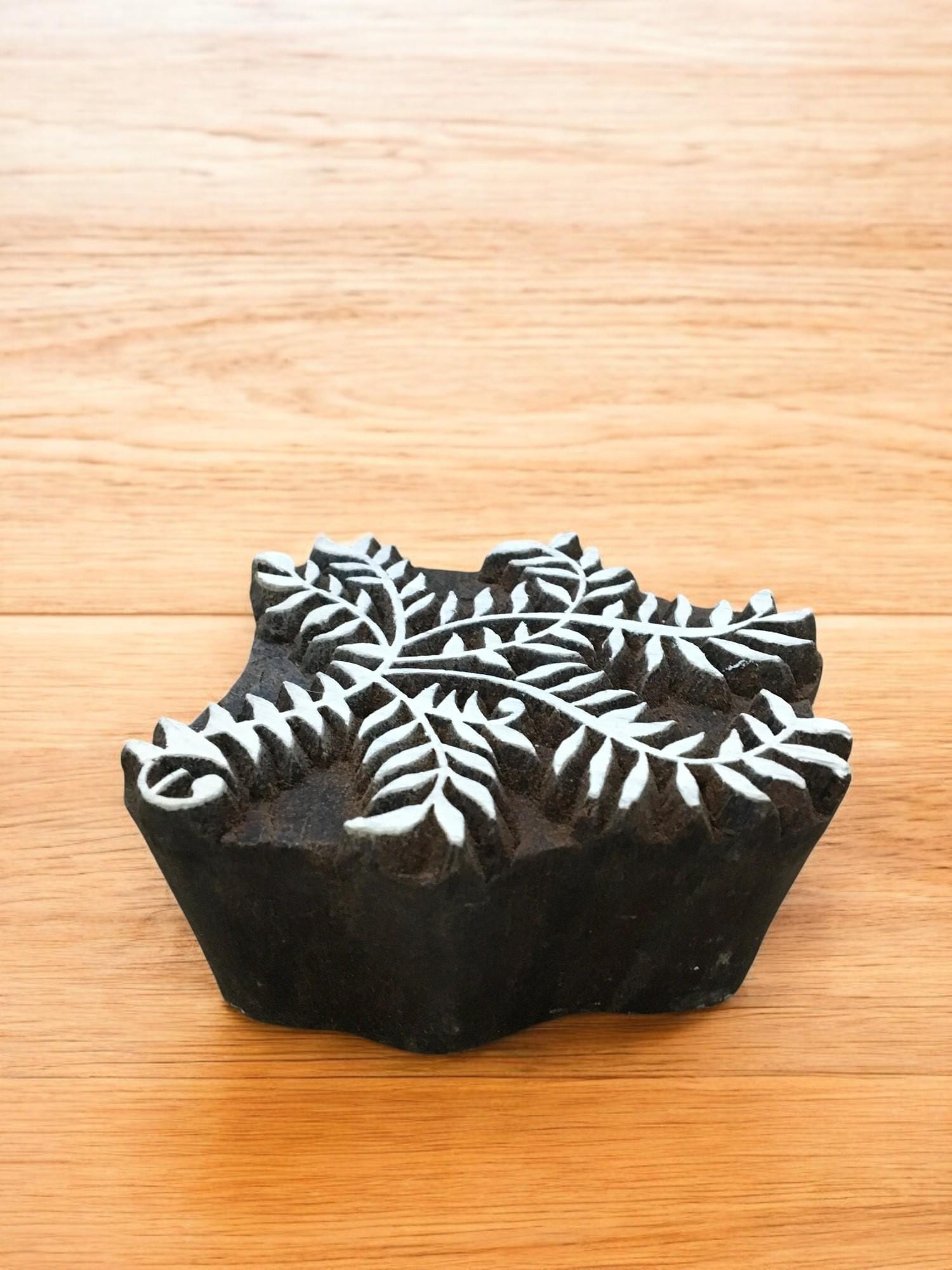Bunch Of Leaf, hand carved Indian wood printing block; textile stamp; pottery stamp,