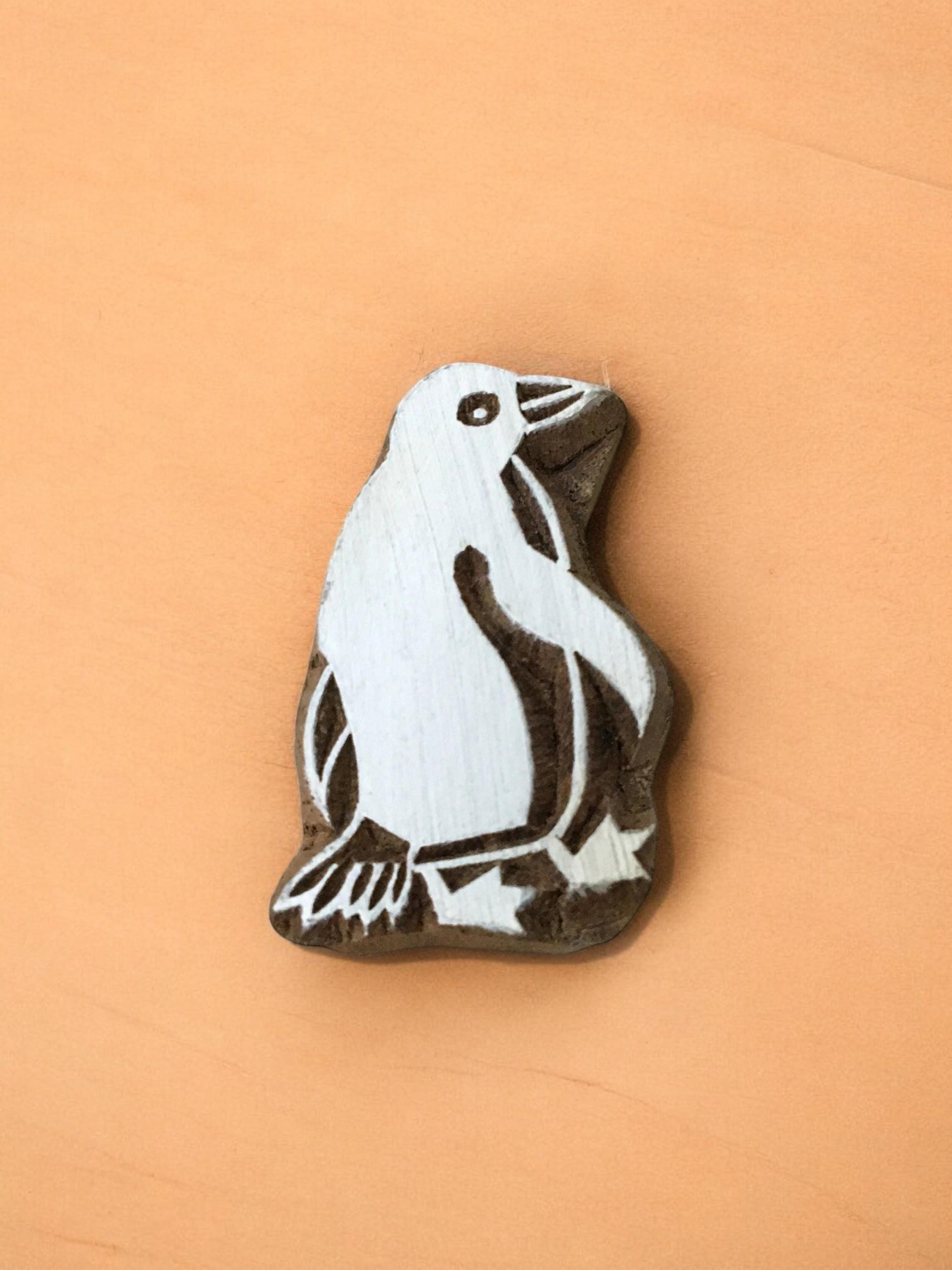 Penguin Block ,pottery stamp ceramic mould scrapbooking tjap batik printing floral carved stamps.
