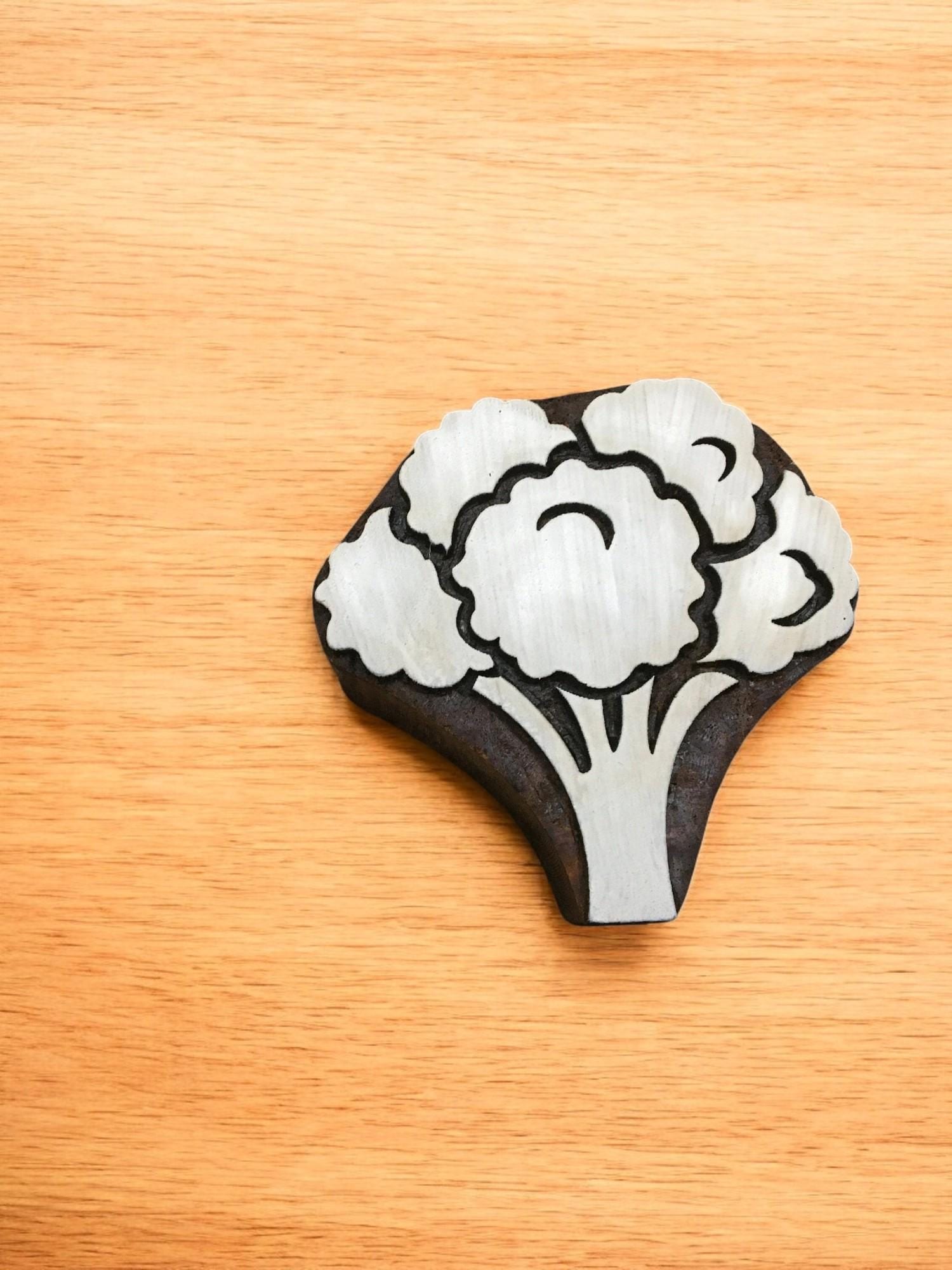 Broccoli Stamp – Indian Wooden Printing Block, Textile & Pottery