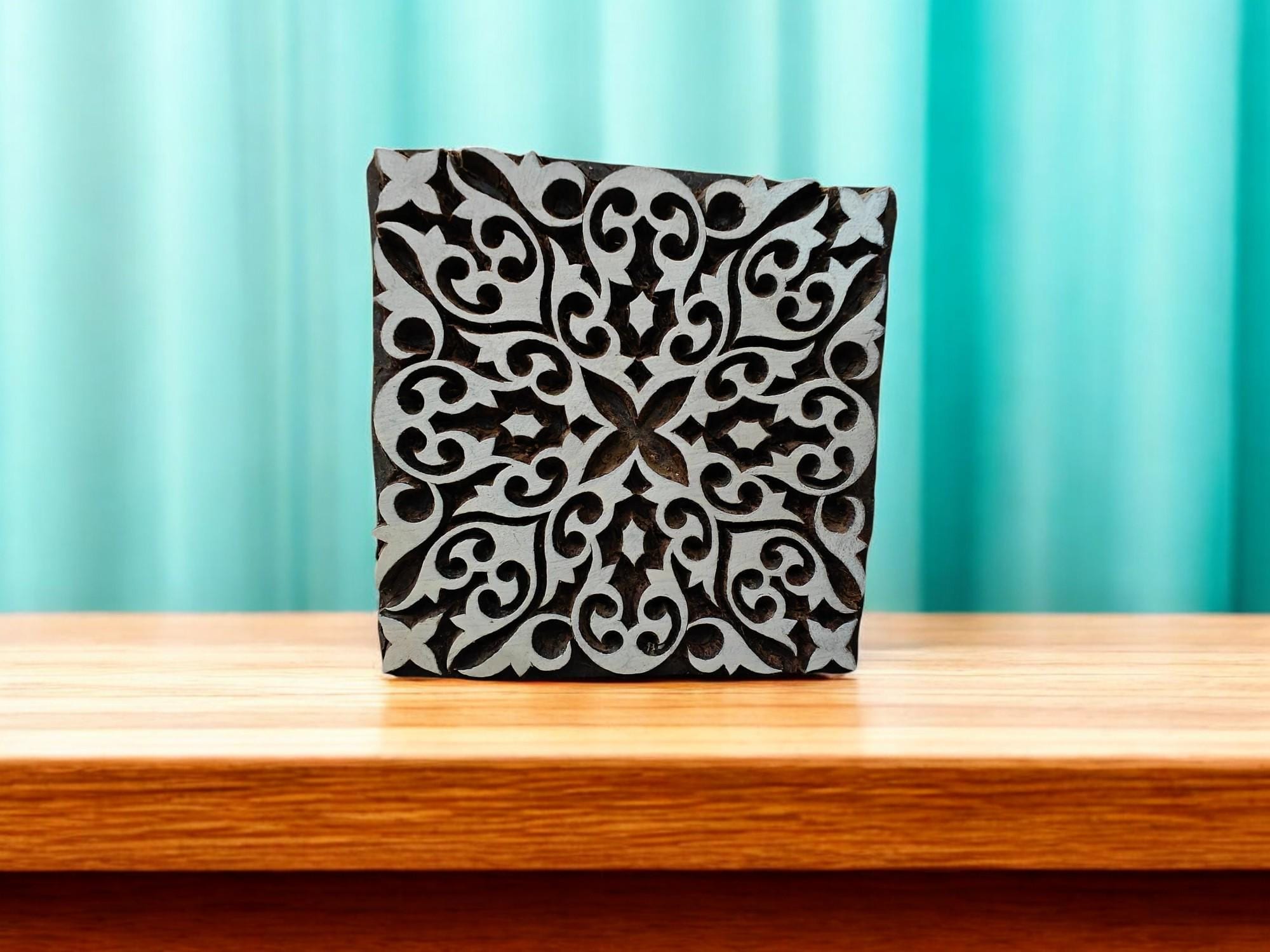 Tile 4  pottery stamp ceramic mold scrapbooking tjap batik printing floral carved stamps.