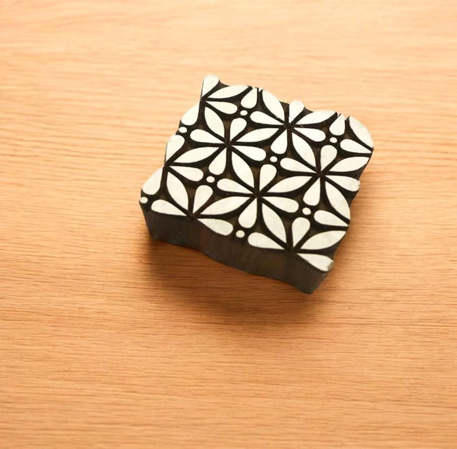 Indian Wooden Printing Block - Abstract Tile
