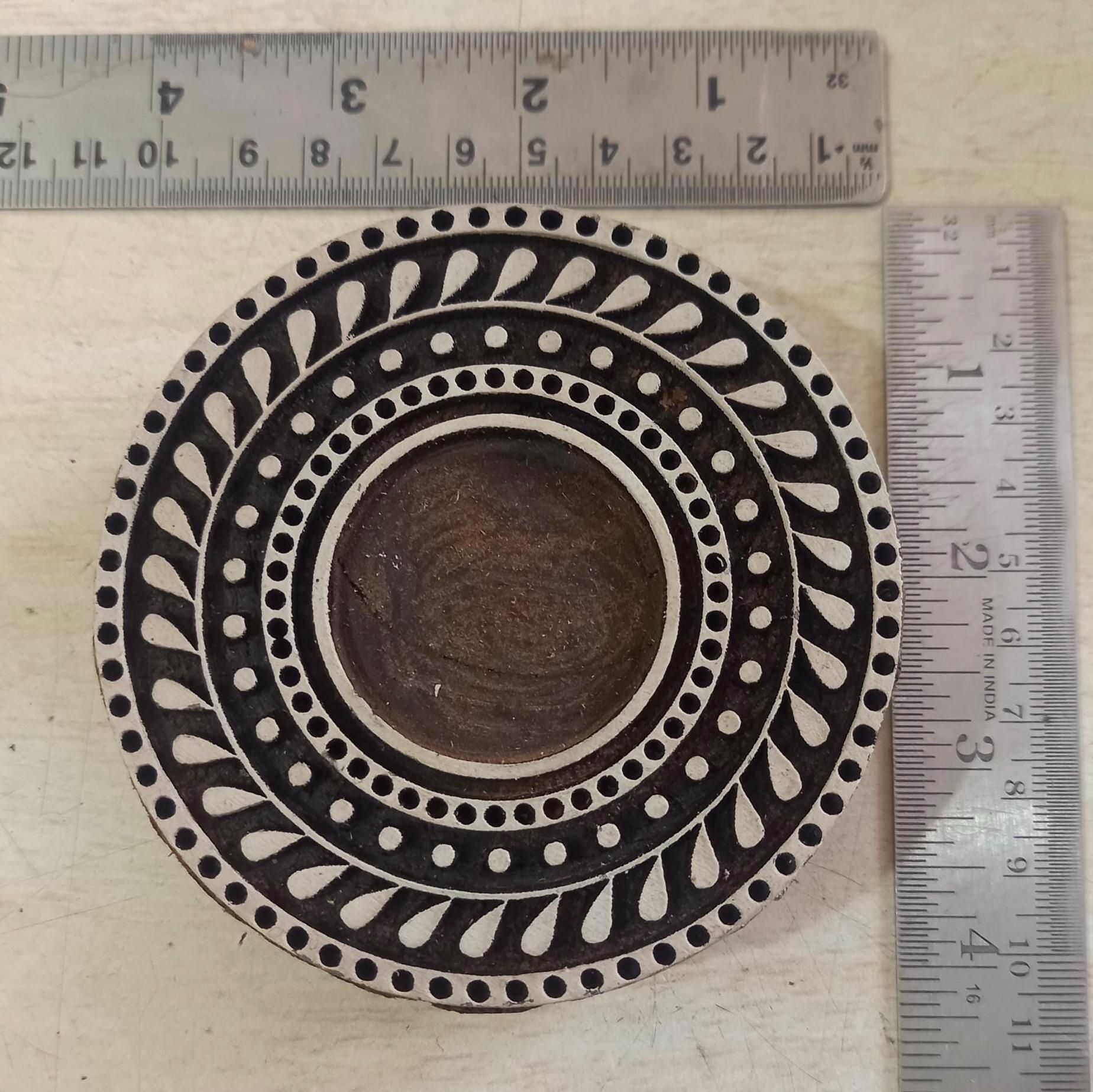 Mandala Wooden Printing Block Pottery Stamp, Batik Tjaps, Blaudruck stempel