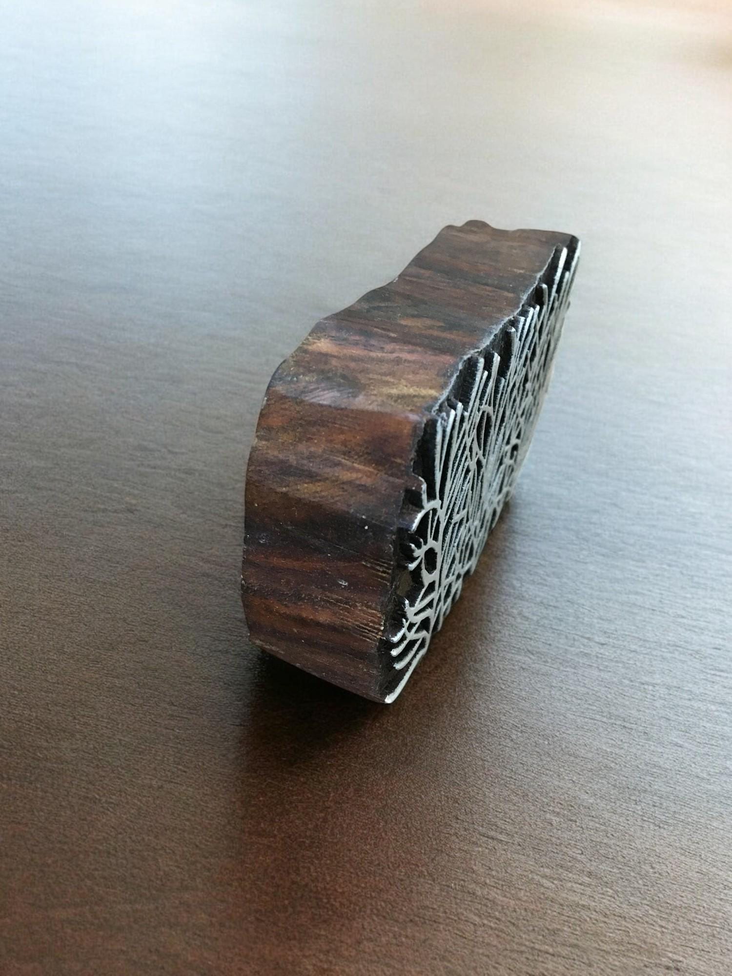 SeaGrass,  hand carved Indian wood printing block; textile stamp; pottery stamp,