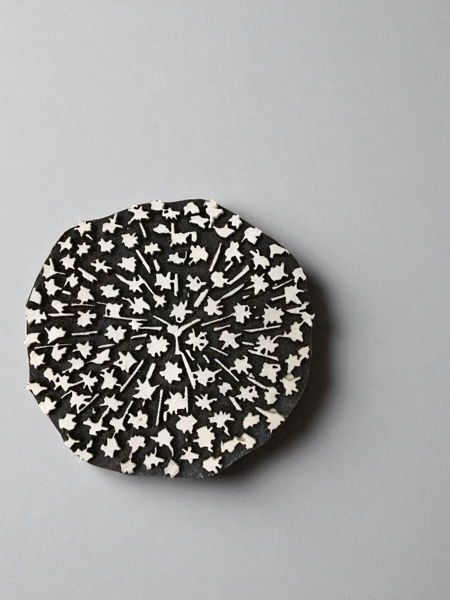 Allium Flowers ,  hand carved Indian wood printing block; textile stamp; pottery stamp,
