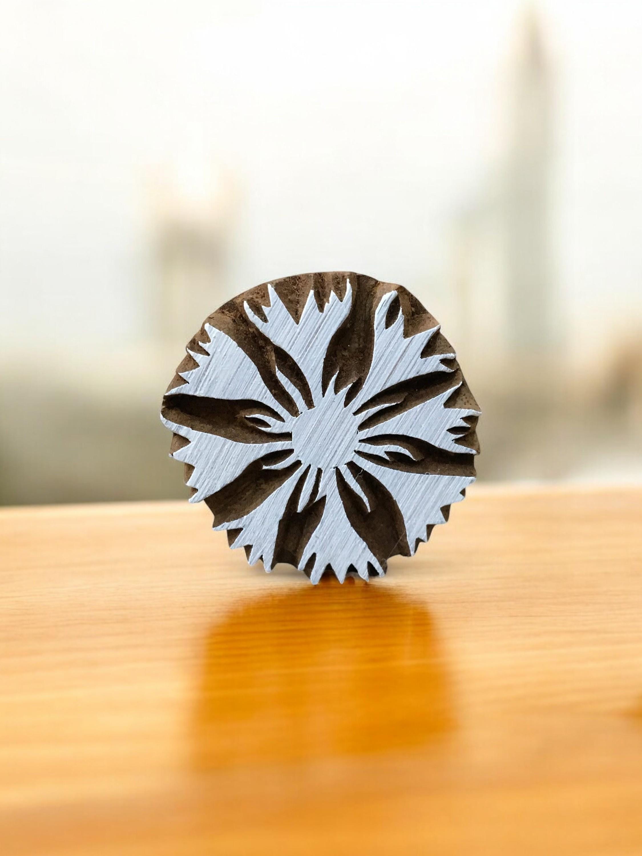 Dandalion Flower pottery stamp ceramic mold scrapbooking tjap batik printing floral carved stamps.