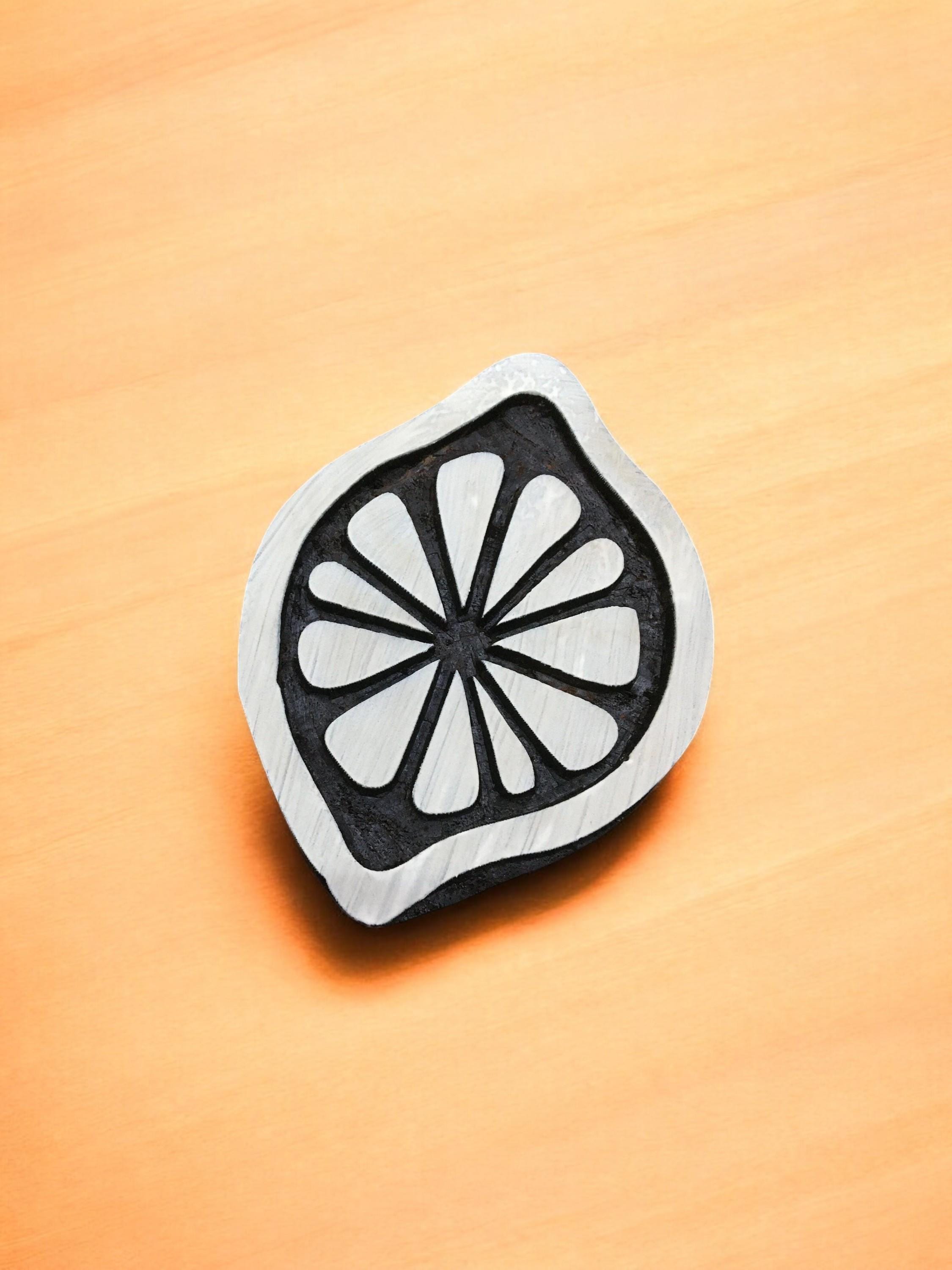 Lime Indian Wood Printing Block – Hand Carved Textile Stamp