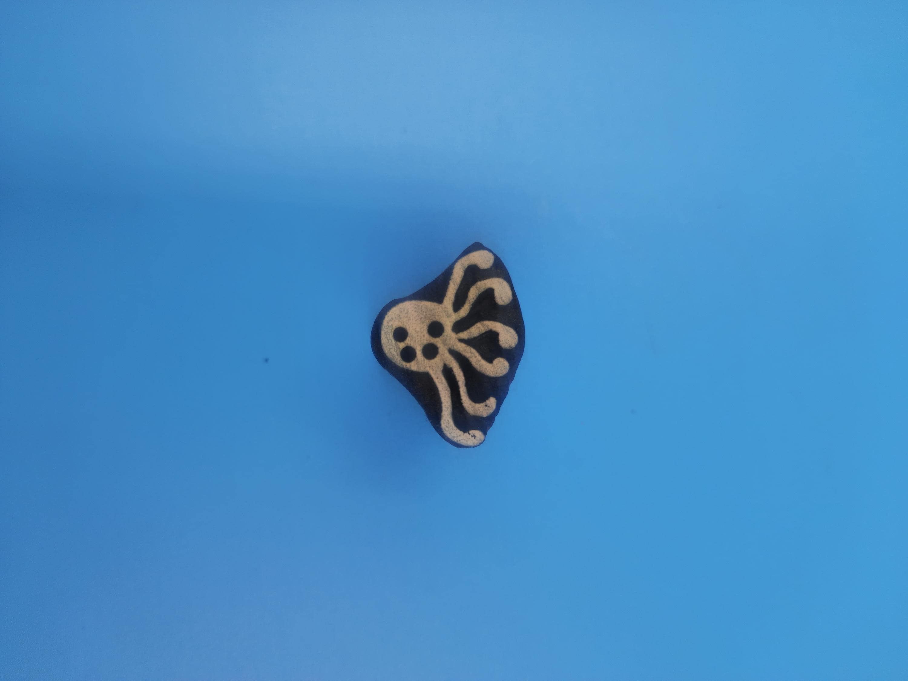 Mini Solid Octopus Wooden Printing Block Pottery Stamp, Batik Tjaps, Blaudruck stempel