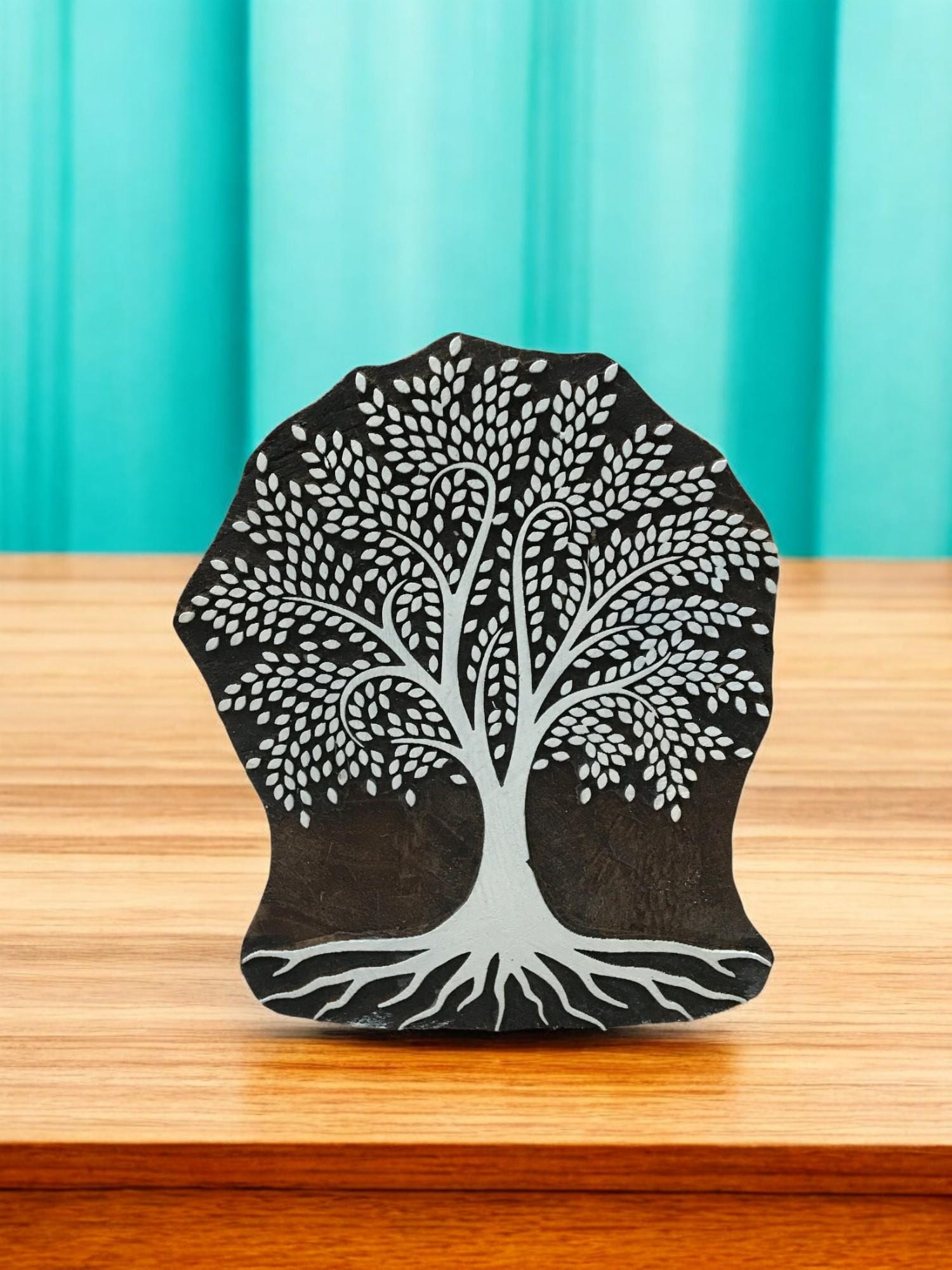 Dense Leaves Tree, hand carved Indian wood printing block; textile stamp; pottery stamp,