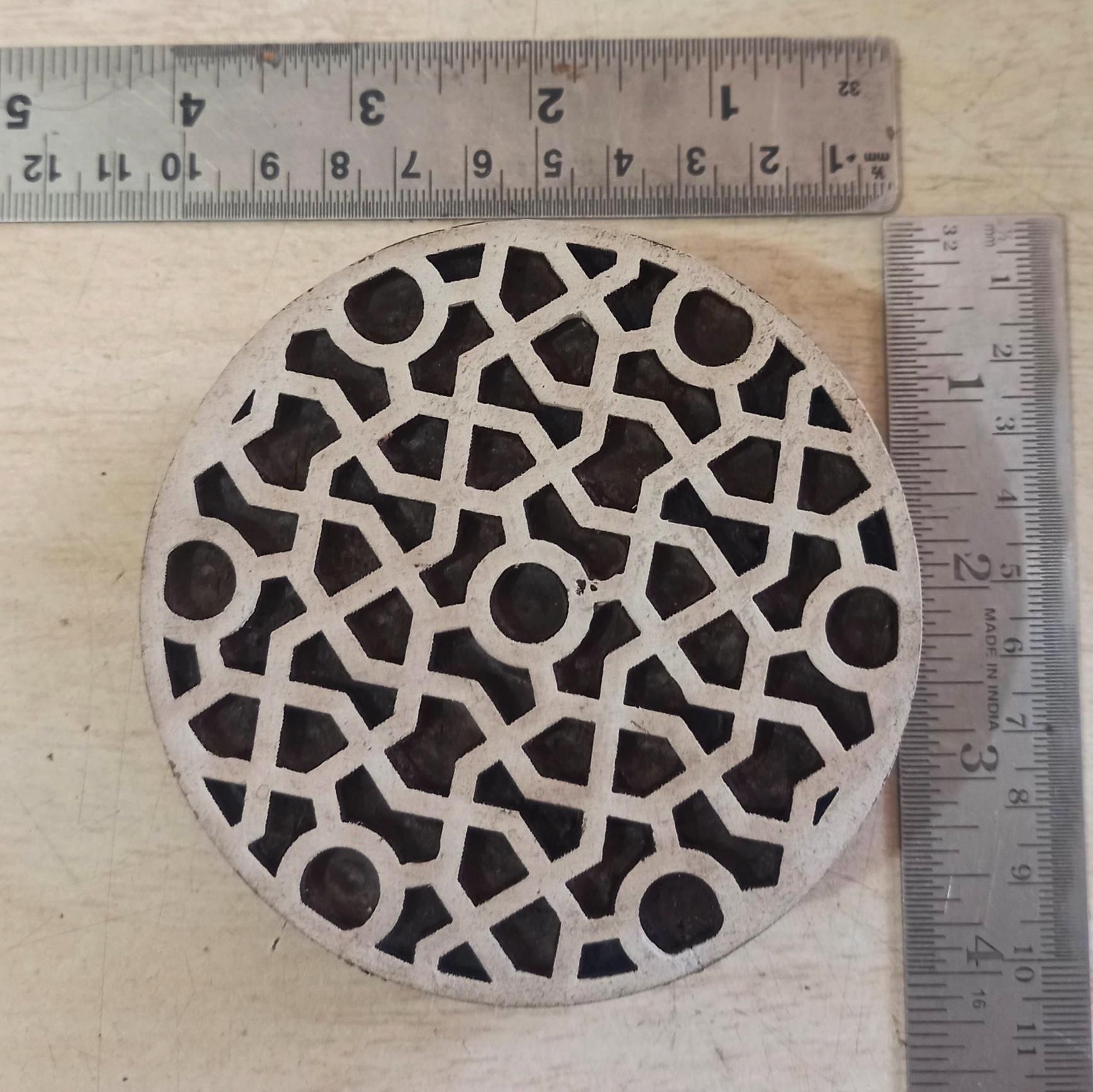 Geometric Mandala Wooden Printing Block Pottery Stamp, Batik Tjaps, Blaudruck stempel