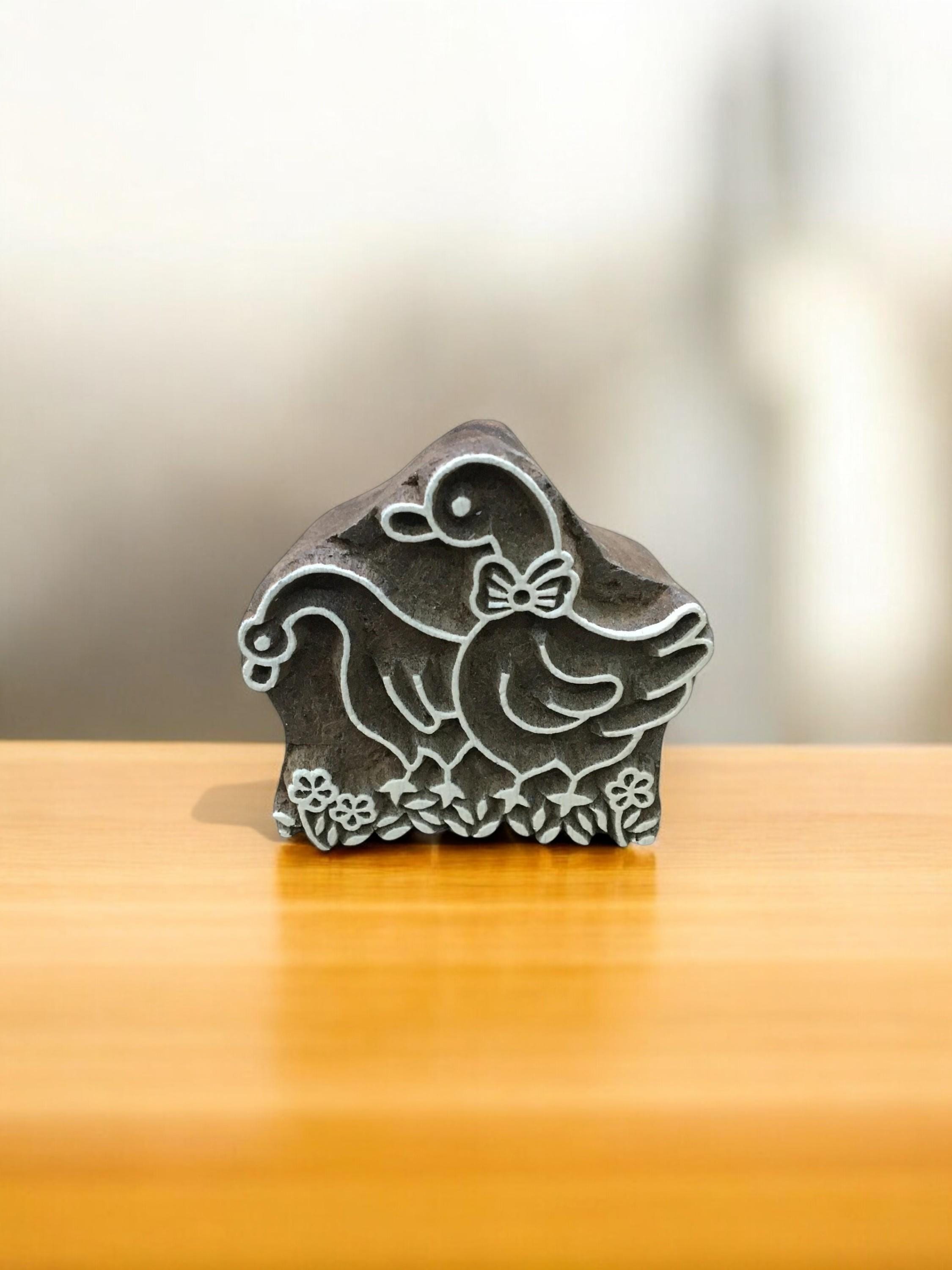 Duo of Duck, stamp ceramic mold scrapbooking tjap batik printing floral carved stamps.