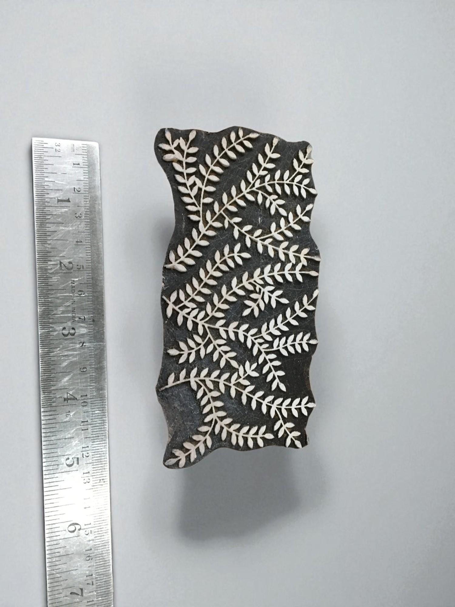 seawood  hand carved Indian wood printing block; textile stamp; pottery stamp,