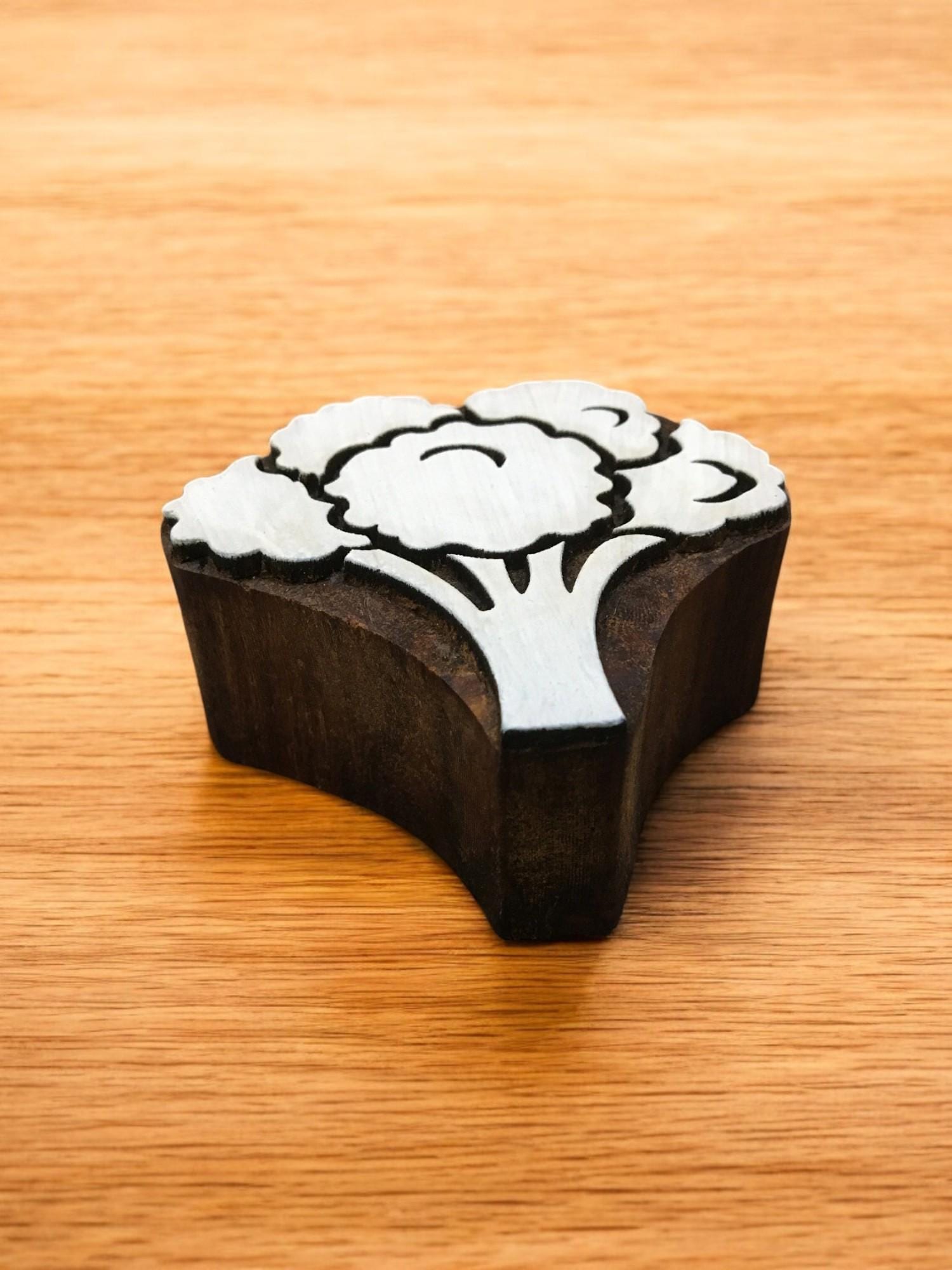 Broccoli Stamp – Indian Wooden Printing Block, Textile & Pottery