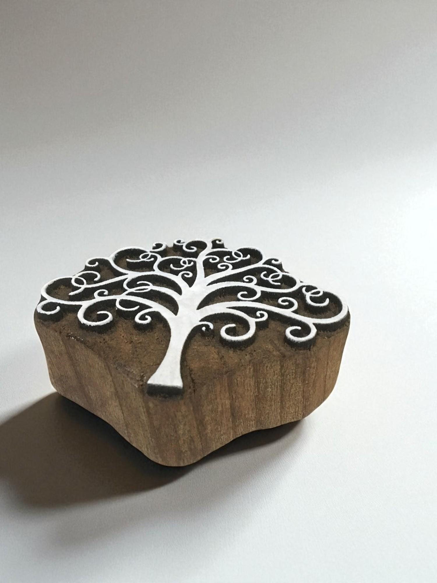 Hand Carved Tree of Life Print Block, Soap Making Stamp (8cm)