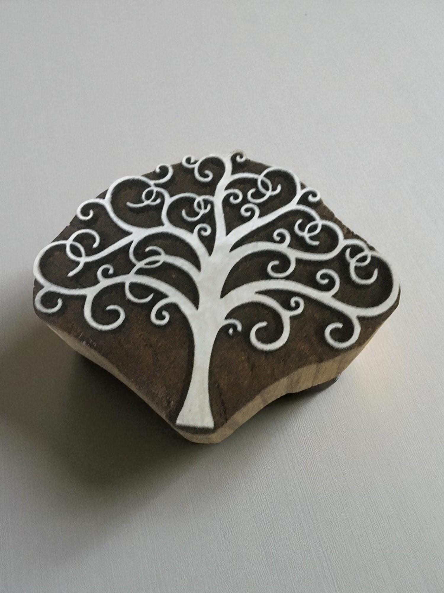 Hand Carved Tree of Life Print Block, Soap Making Stamp (8cm)