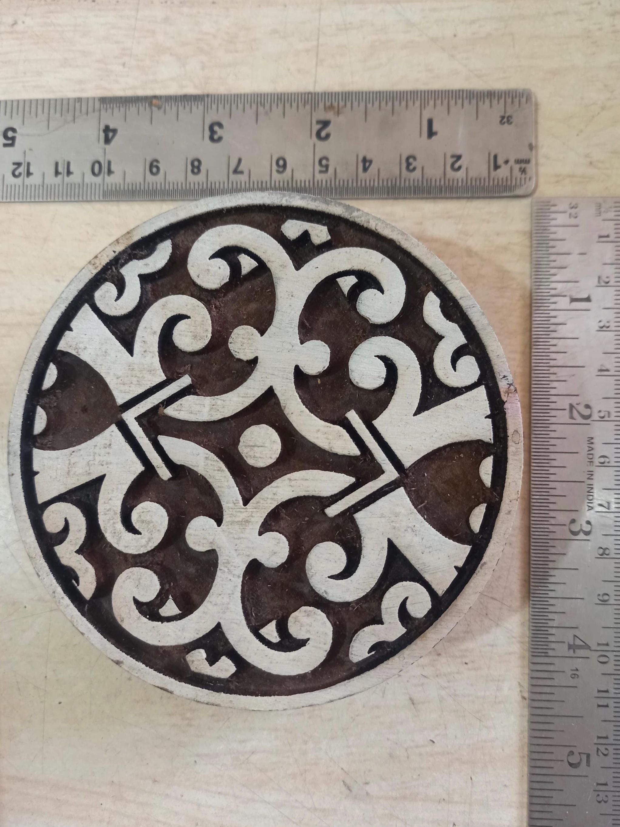 Oriental Mandala 02 Wooden Printing Block Pottery Stamp, Batik Tjaps, Blaudruck stempel