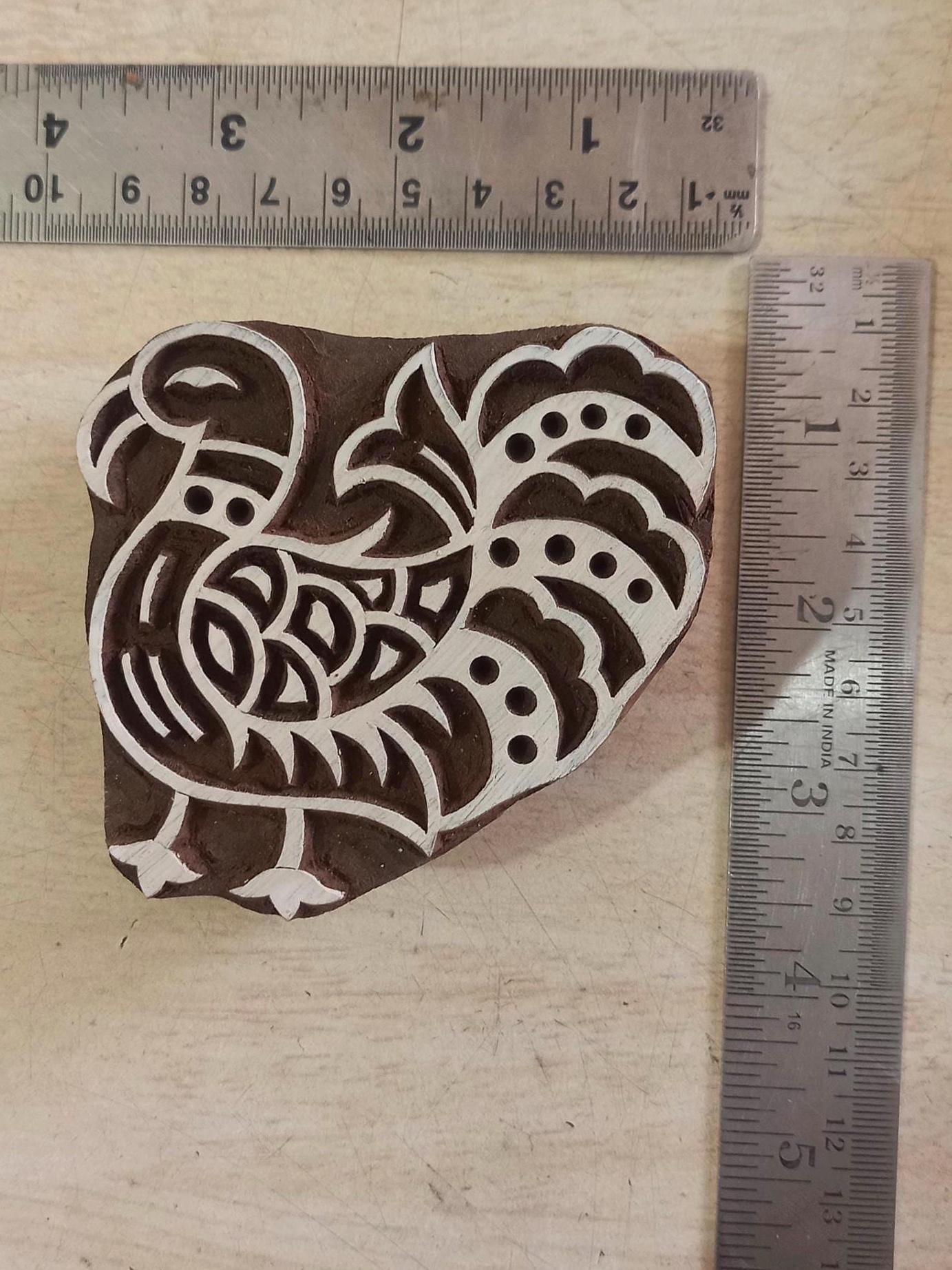 Ethenic Duck Wooden Printing Block Pottery Stamp, Batik Tjaps, Blaudruck stempel
