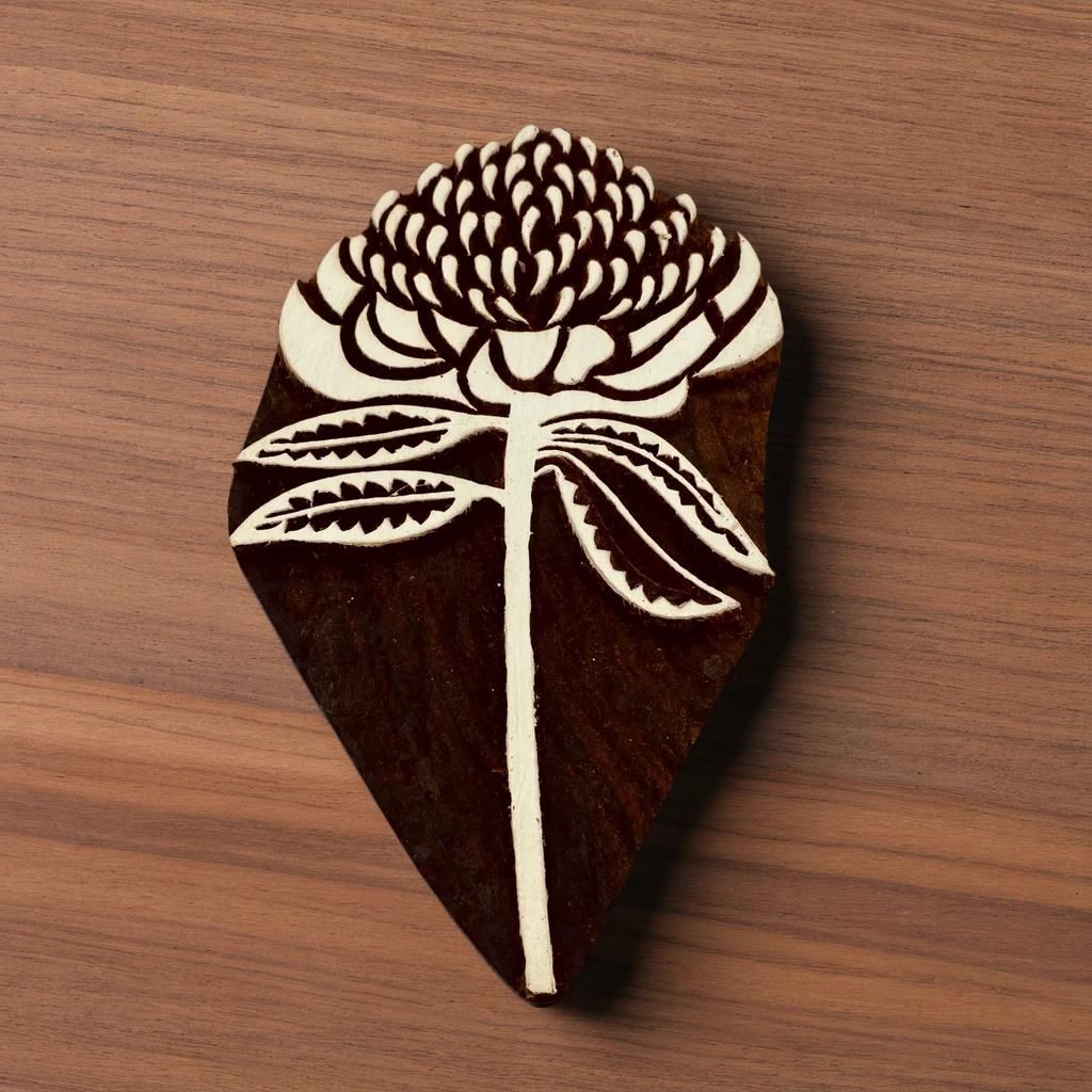 Waratah Wood Block Stamp
