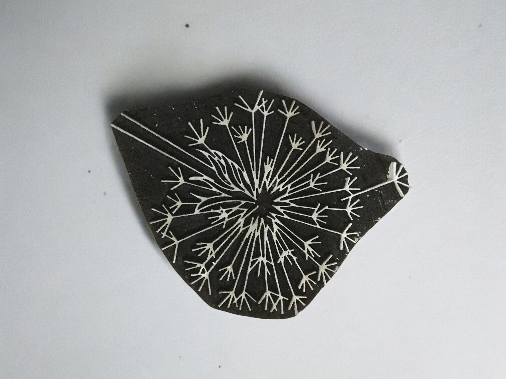 Fair Trade Dandelion Wood Stamp - Hand Carved Indian Block