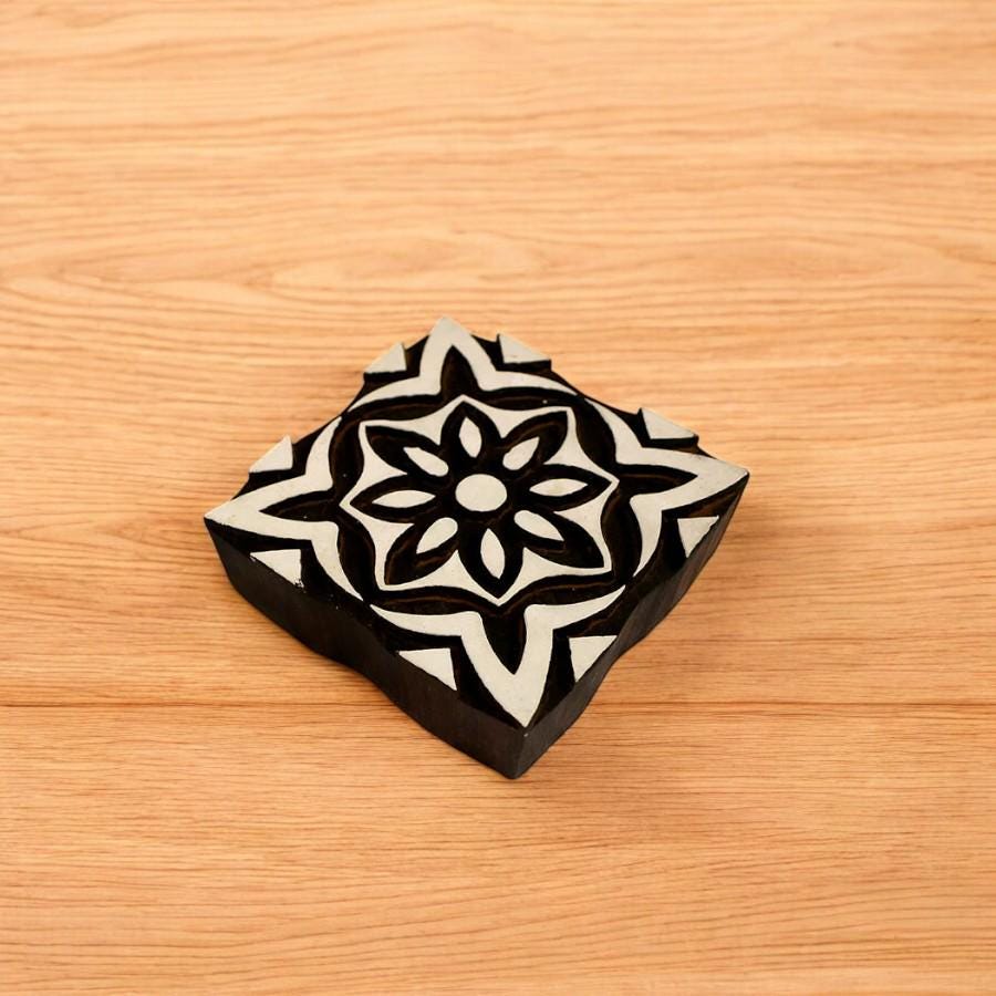 Indian Wooden Printing Block - Mediterranean Tile