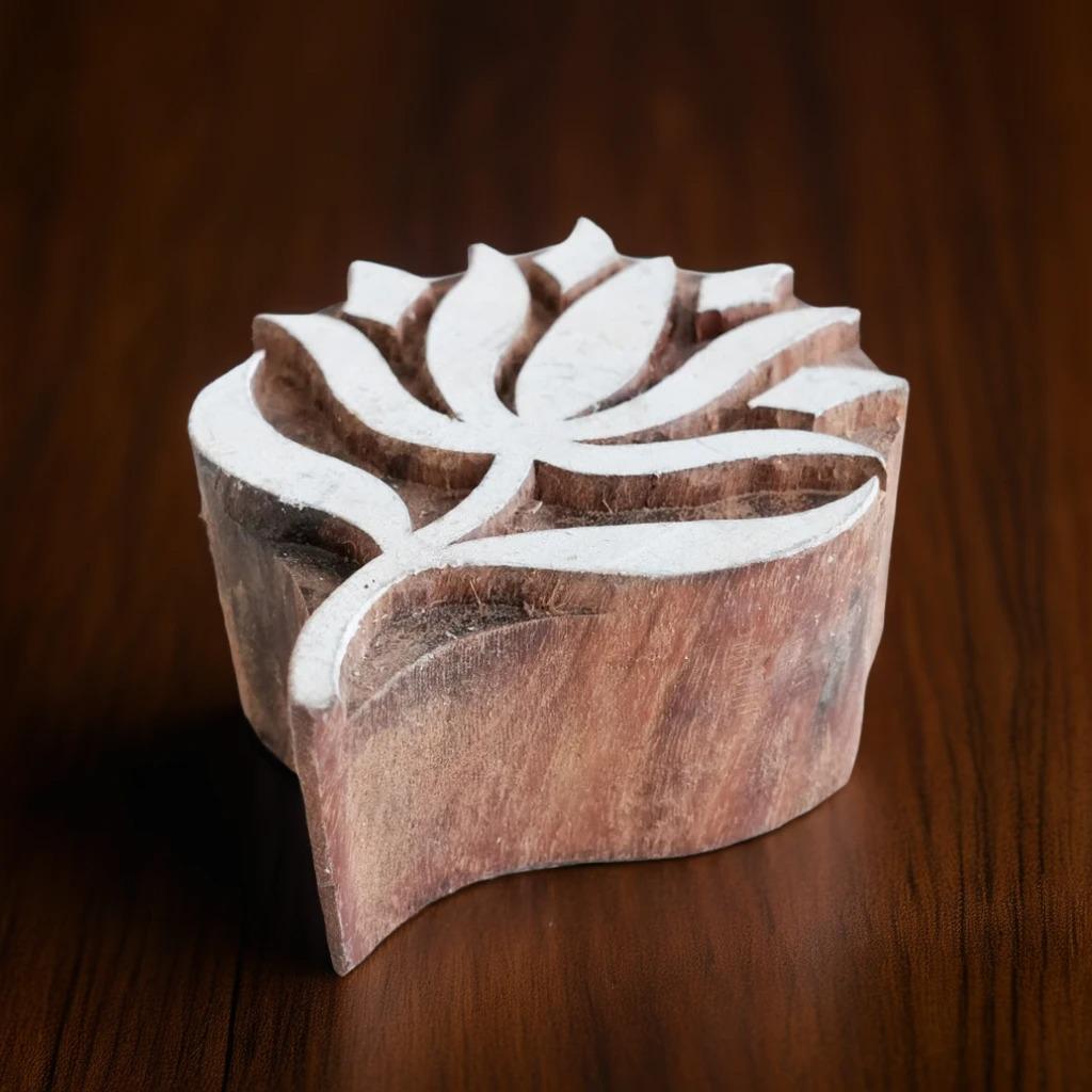Blossom Wood Block Print Stamp, Soap & Pottery