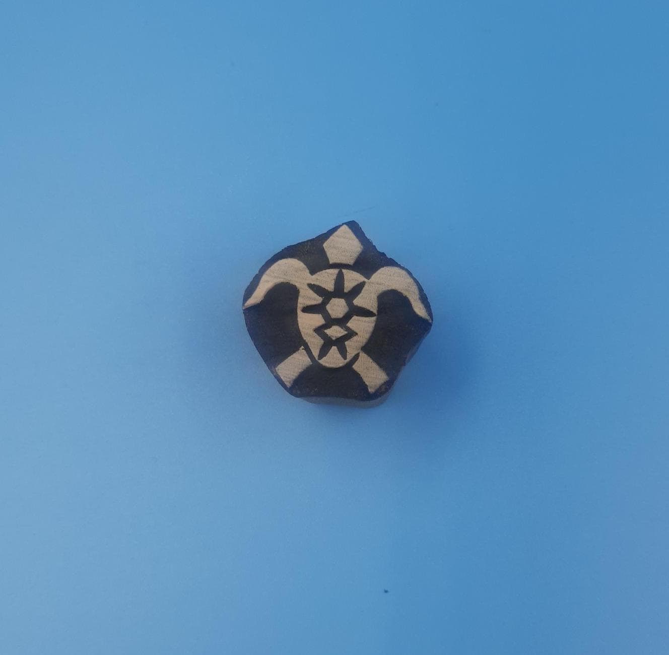 Solid Turtle Wooden Printing Block Pottery Stamp, Batik Tjaps, Blaudruck stempel
