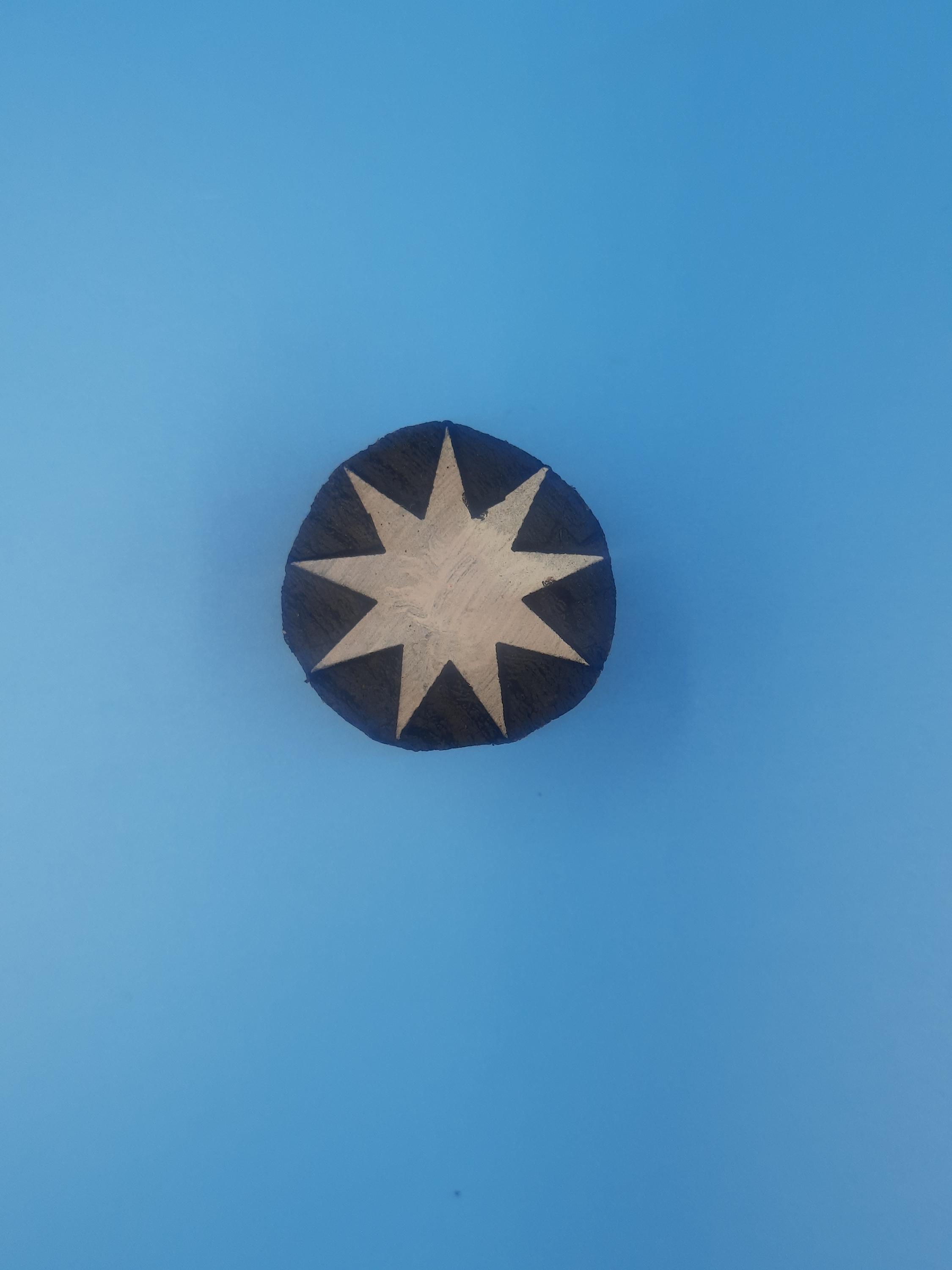 9 point Star Wooden Printing Block Pottery Stamp, Batik Tjaps, Blaudruck stempel