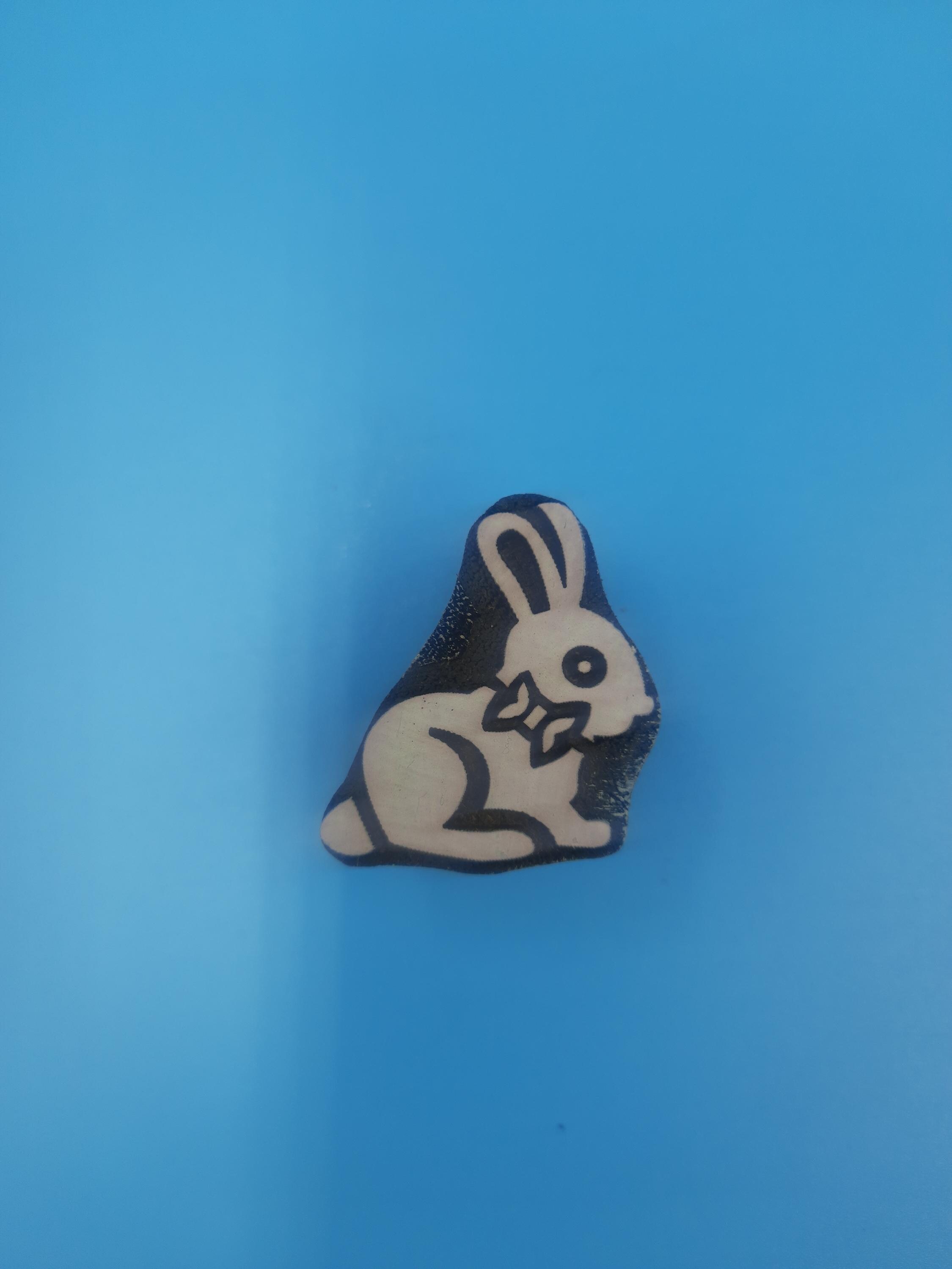 Mini Rabbit Wooden Printing Block Pottery Stamp, Batik Tjaps, Blaudruck stempel