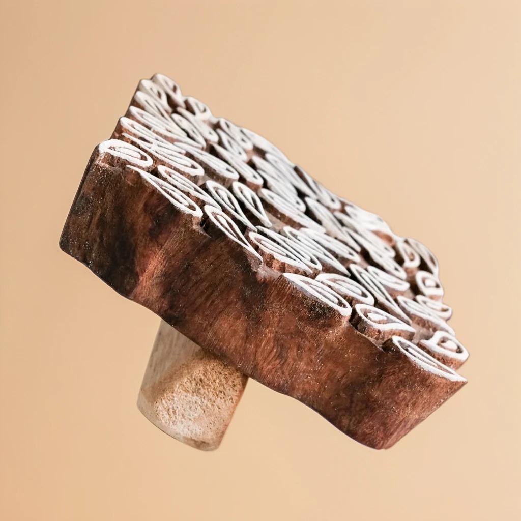 Wood Block - Paisley Drops