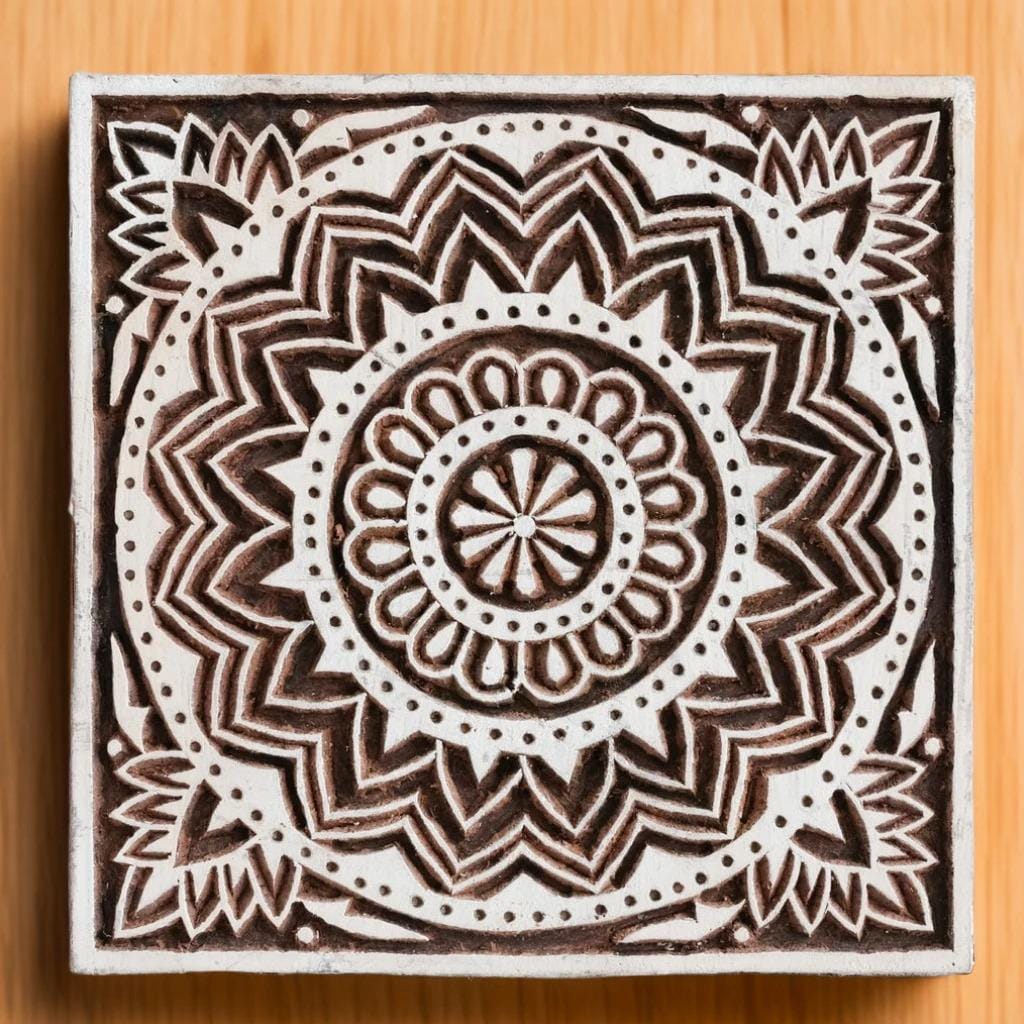 Wood Block - Flower Mandala