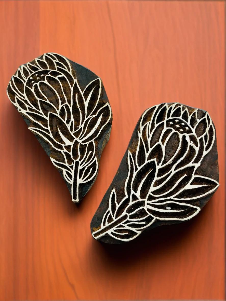 Protea Wood Block Stamp