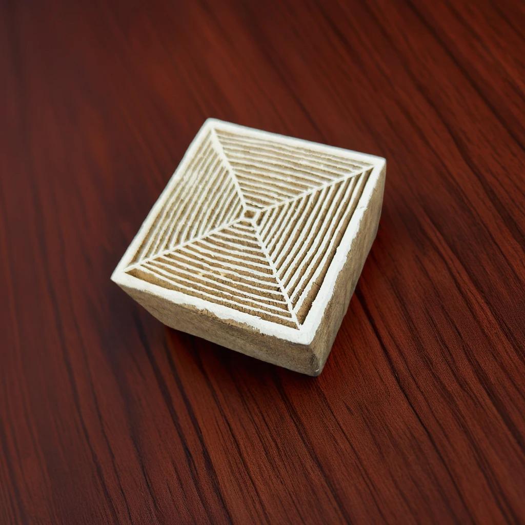 Hand Carved Wood Block Stamp, Indian Textile, Pottery, Soap (5.5cm)