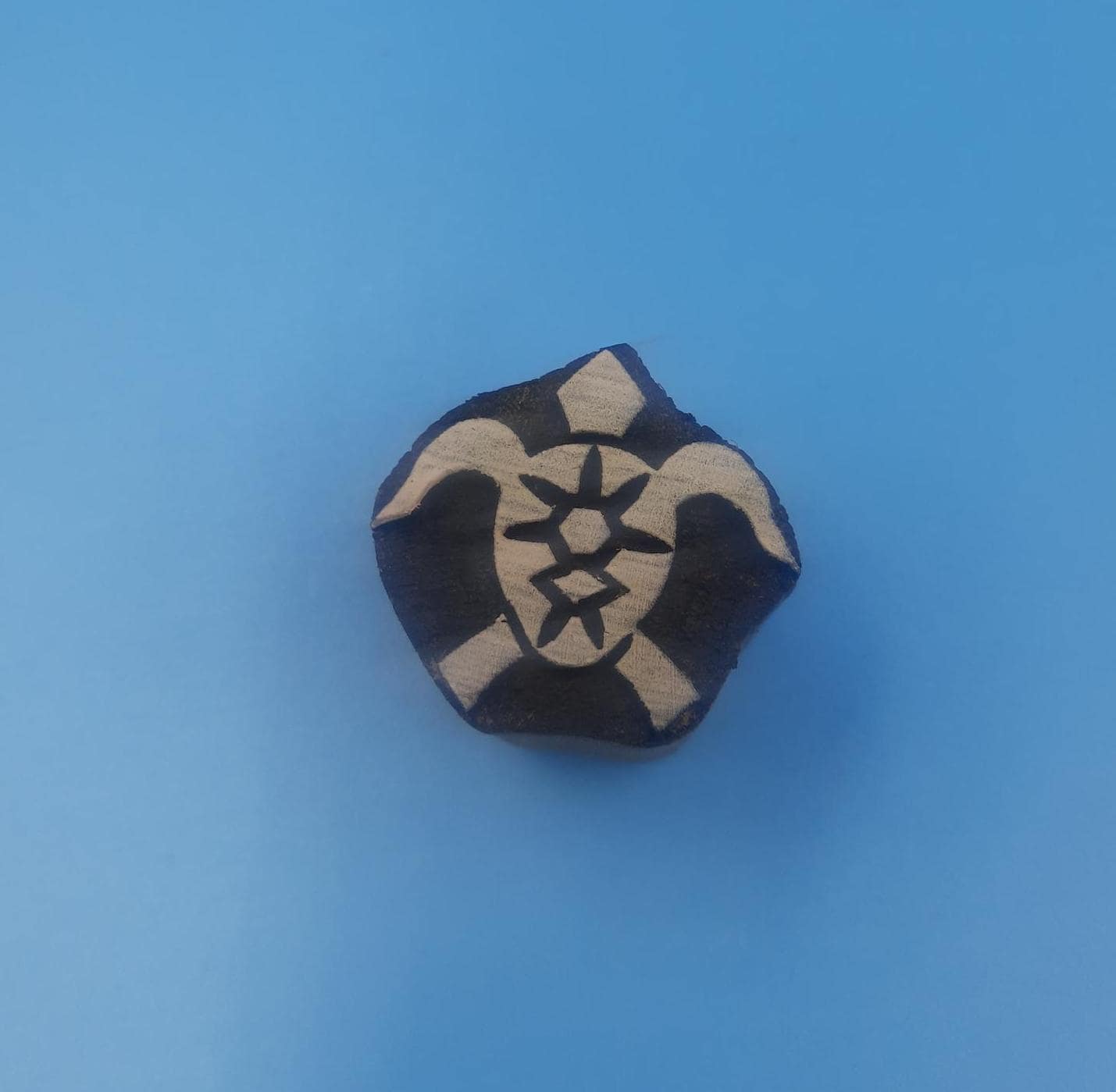 Solid Turtle Wooden Printing Block Pottery Stamp, Batik Tjaps, Blaudruck stempel