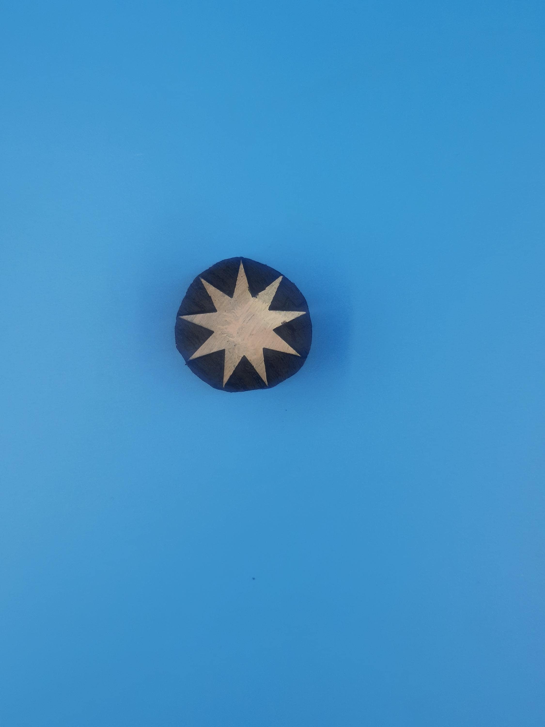 9 point Star Wooden Printing Block Pottery Stamp, Batik Tjaps, Blaudruck stempel