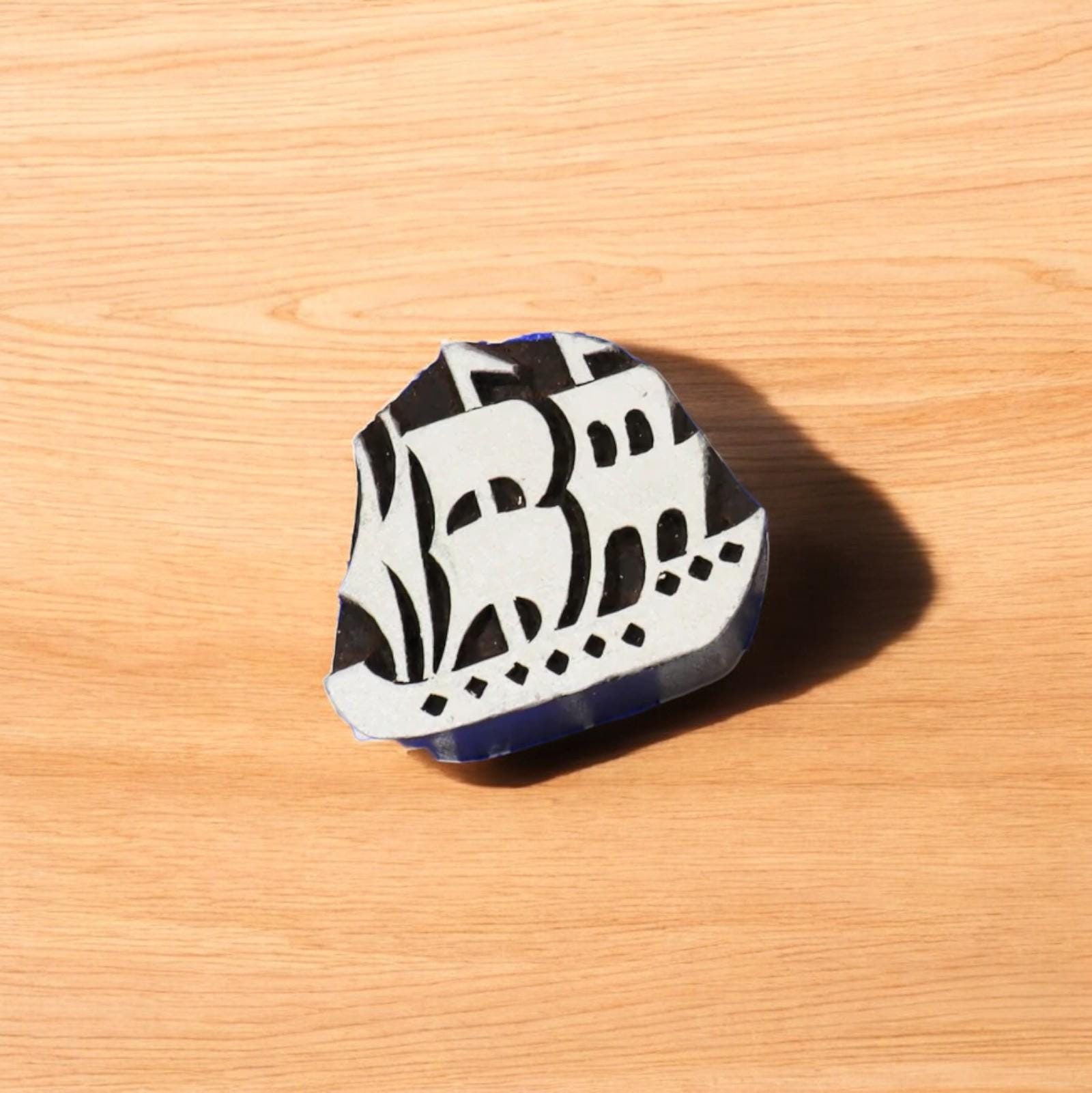 Indian Wooden Printing Block - Ship